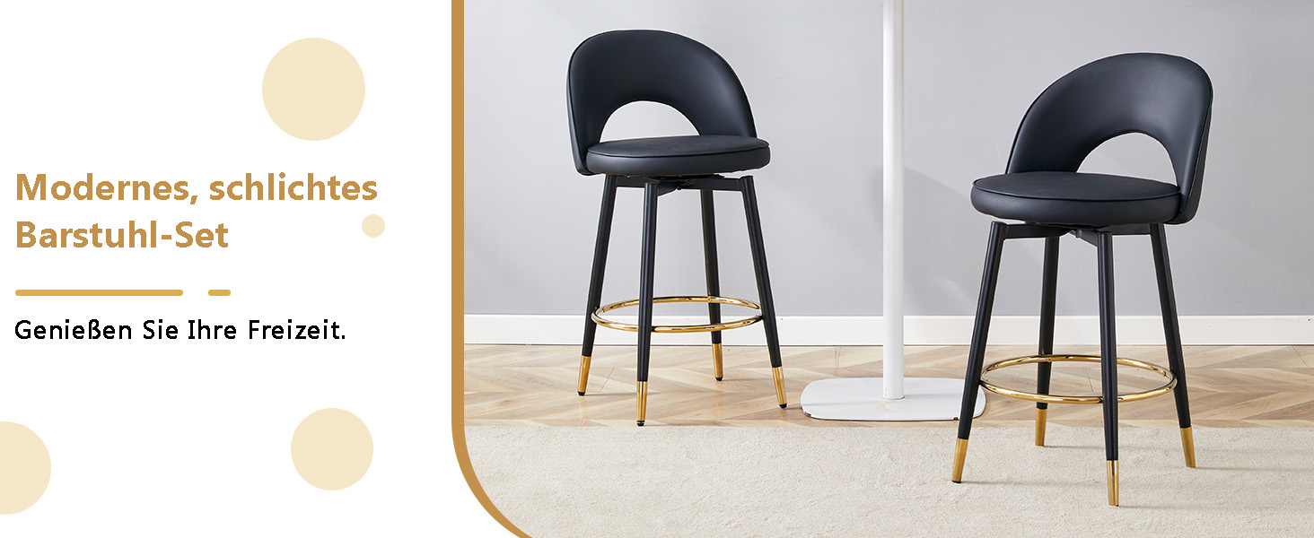 Tabouret de bar avec dossier ajouré unique, pieds métal avec accents dorés, design noir minimaliste, pour bar et cuisine, style contemporain, attire tous les regards, polyvalent, stabilité et élégance - image 4