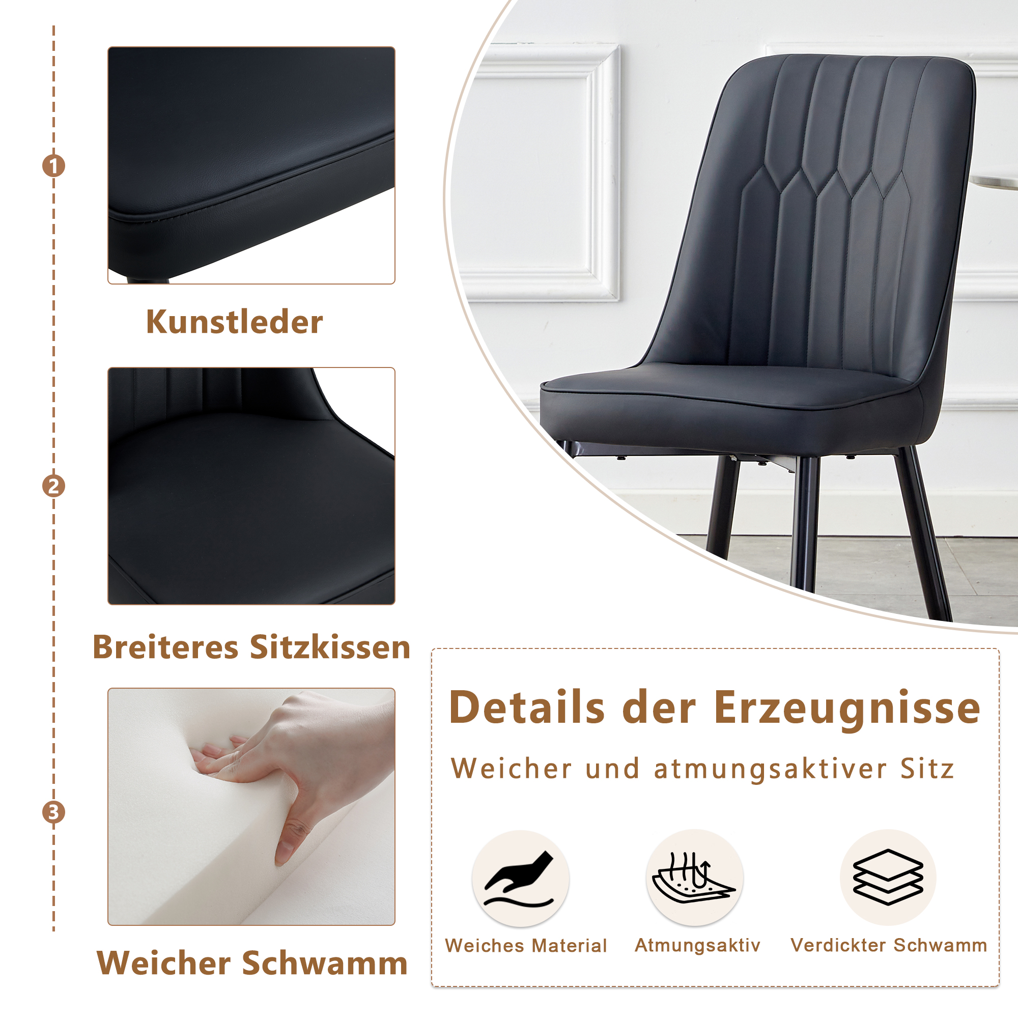 Détail du chaise de salle à manger