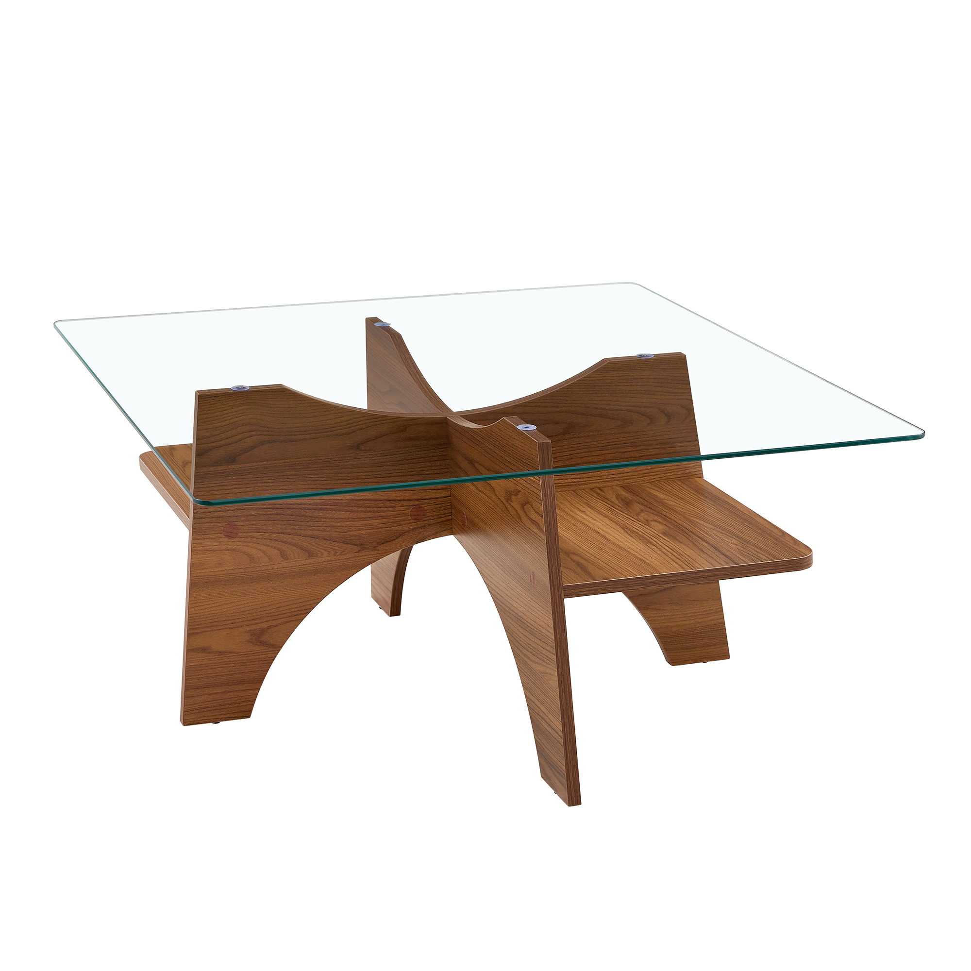 Table basse carrée 80 cm en verre de sécurité avec - image 6