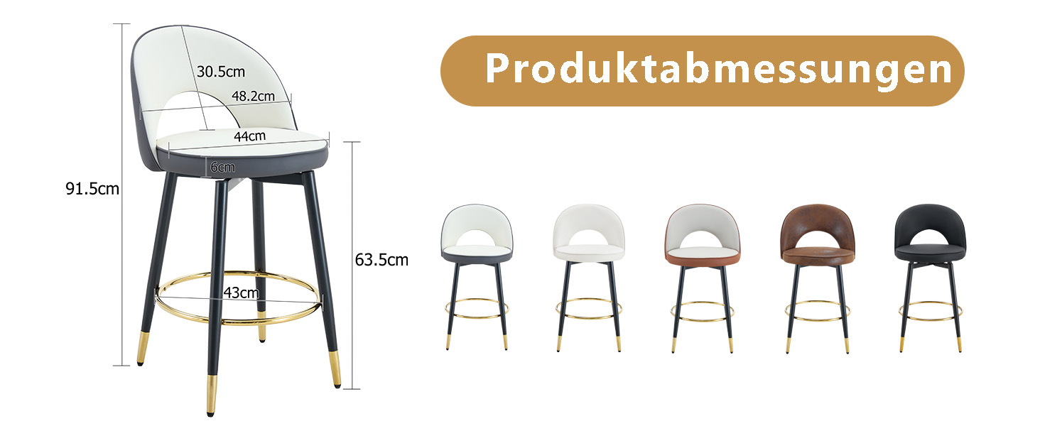 Tabouret de bar, lot de 2, assise rembourrée, rotation à 360°, 44 x 44 x 91,5 cm, similicuir et métal, gris foncé - vue 9