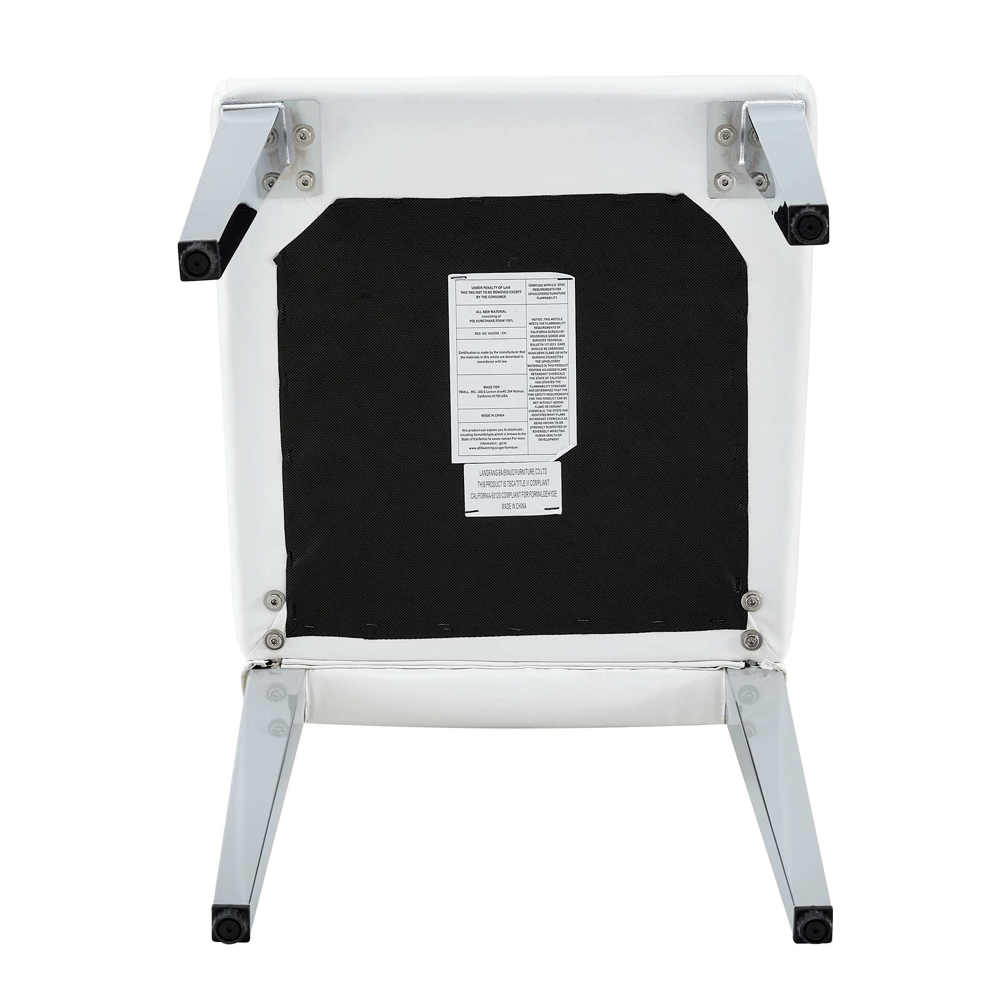 Lot de 4 chaises de salle à manger en PU blanc pur - image 14
