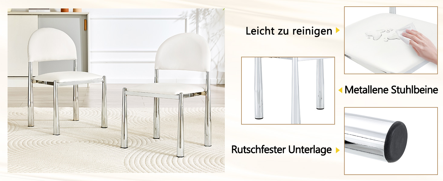 Chaise de salle à manger design demi-lune en PU cu - image 10