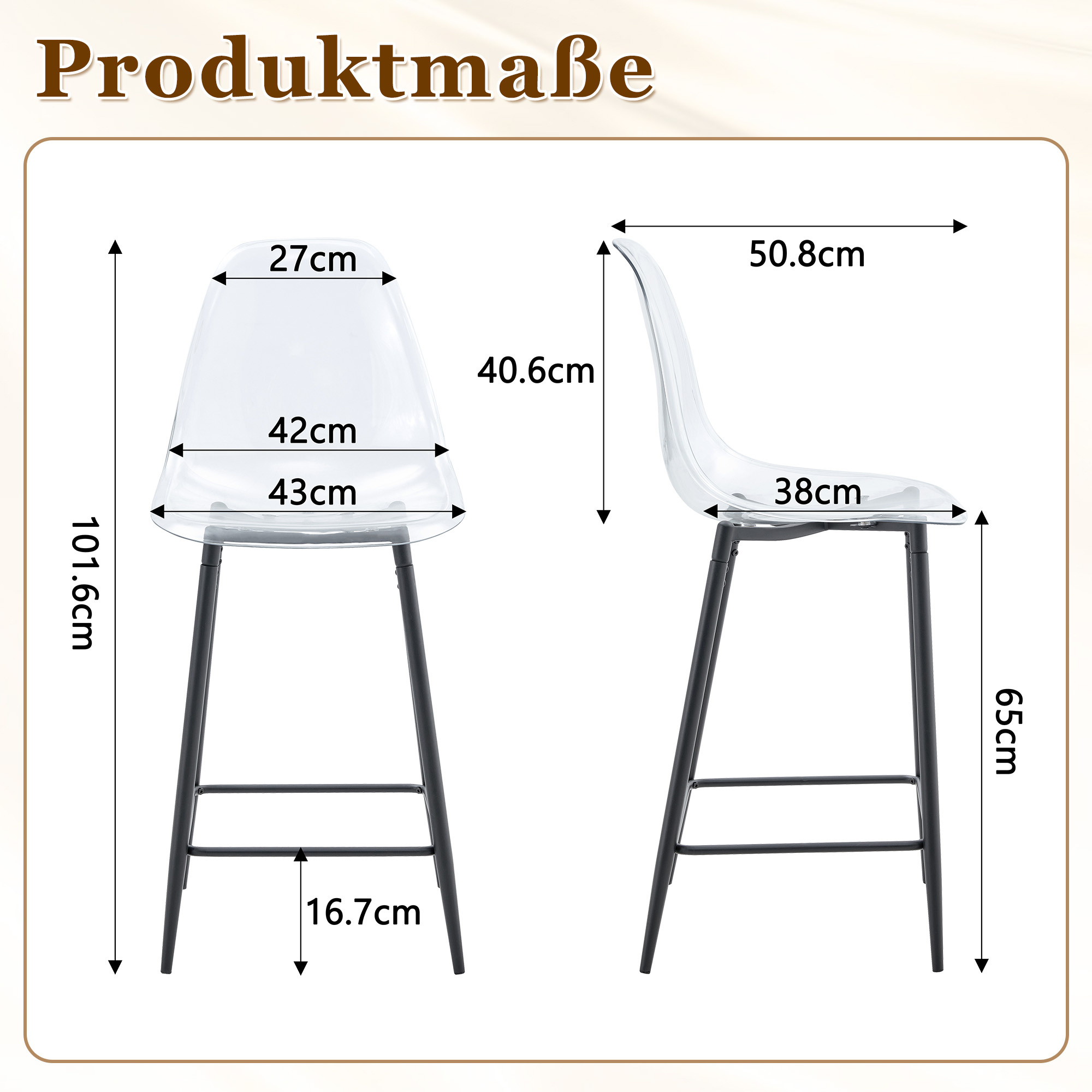 Dimensions du tabouret de bar