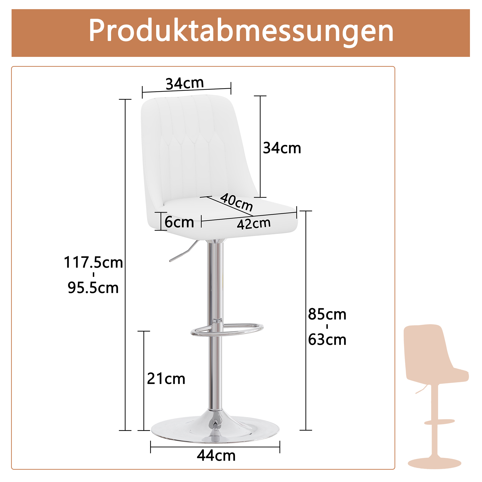 Dimensions du tabouret de bar