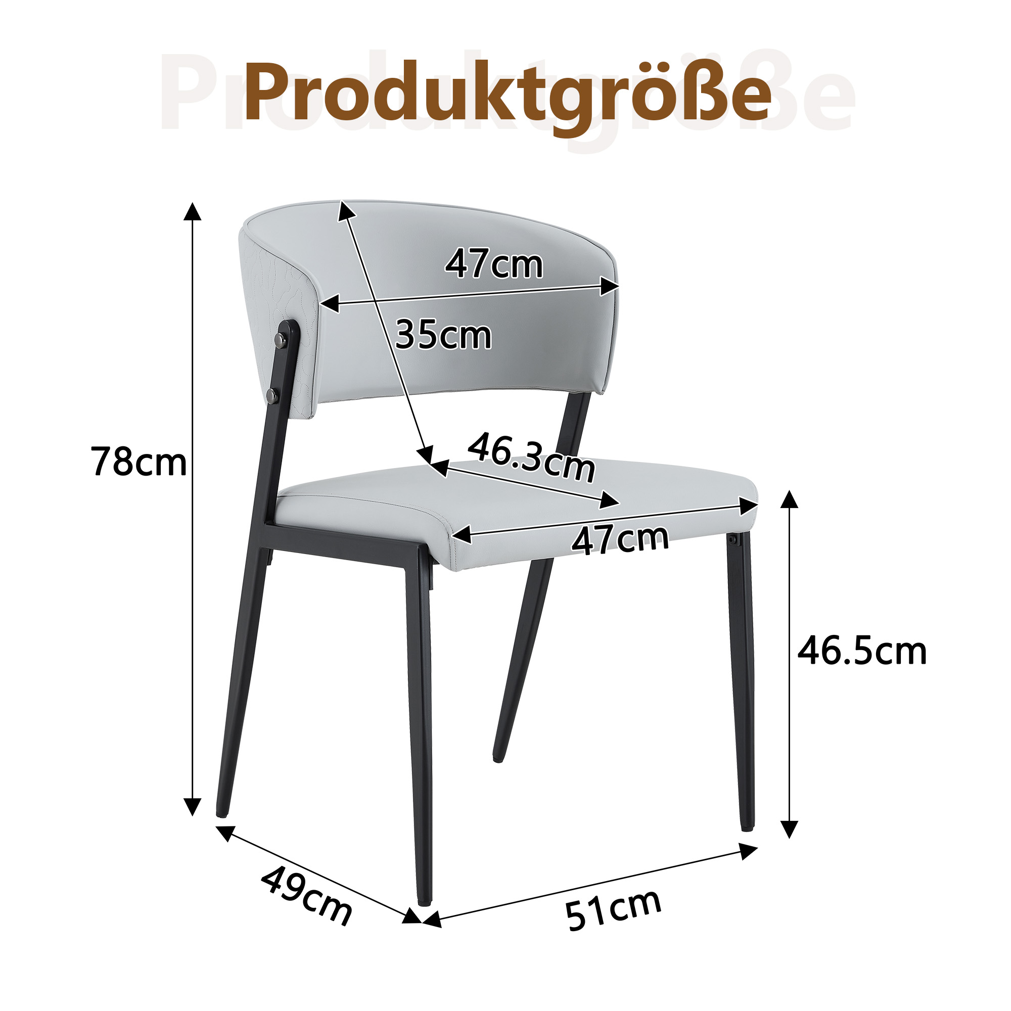 Dimensions du chaise de salle à manger