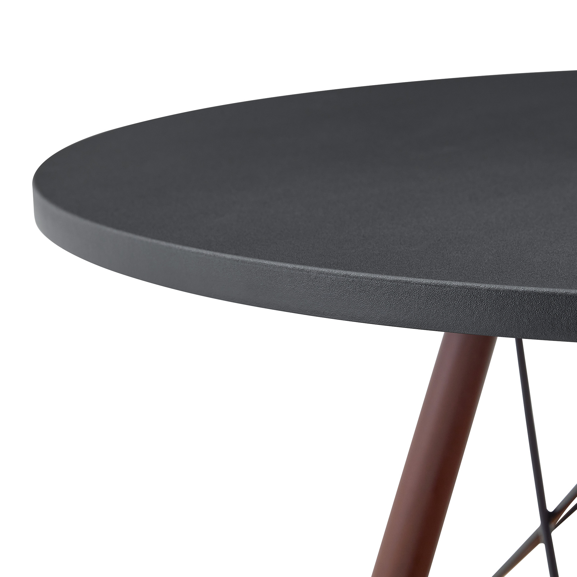 Table à manger ronde 80 cm de diamètre en MDF noir - image 18