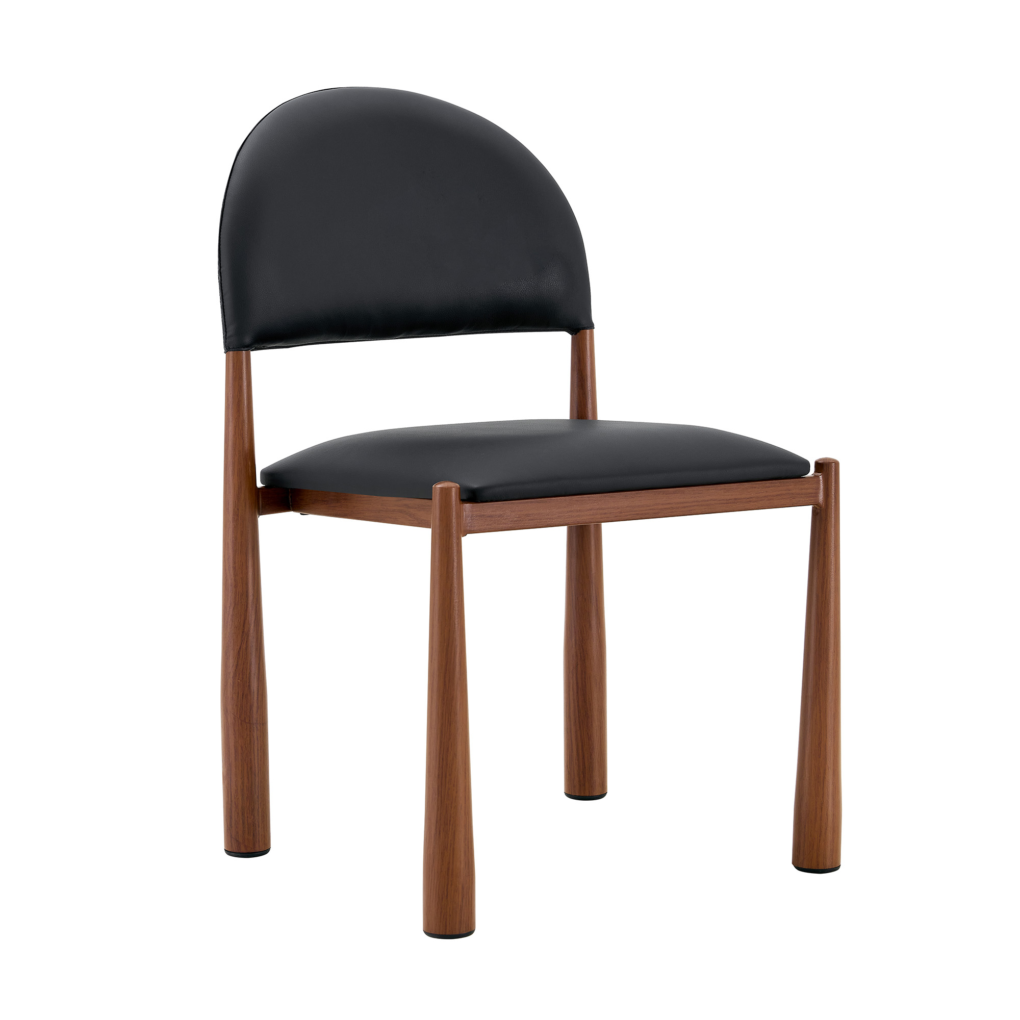 Lot de 2 chaises de salle à manger avec dossier incurvé, 45 x 48 x 80 cm, Noir - vue complémentaire