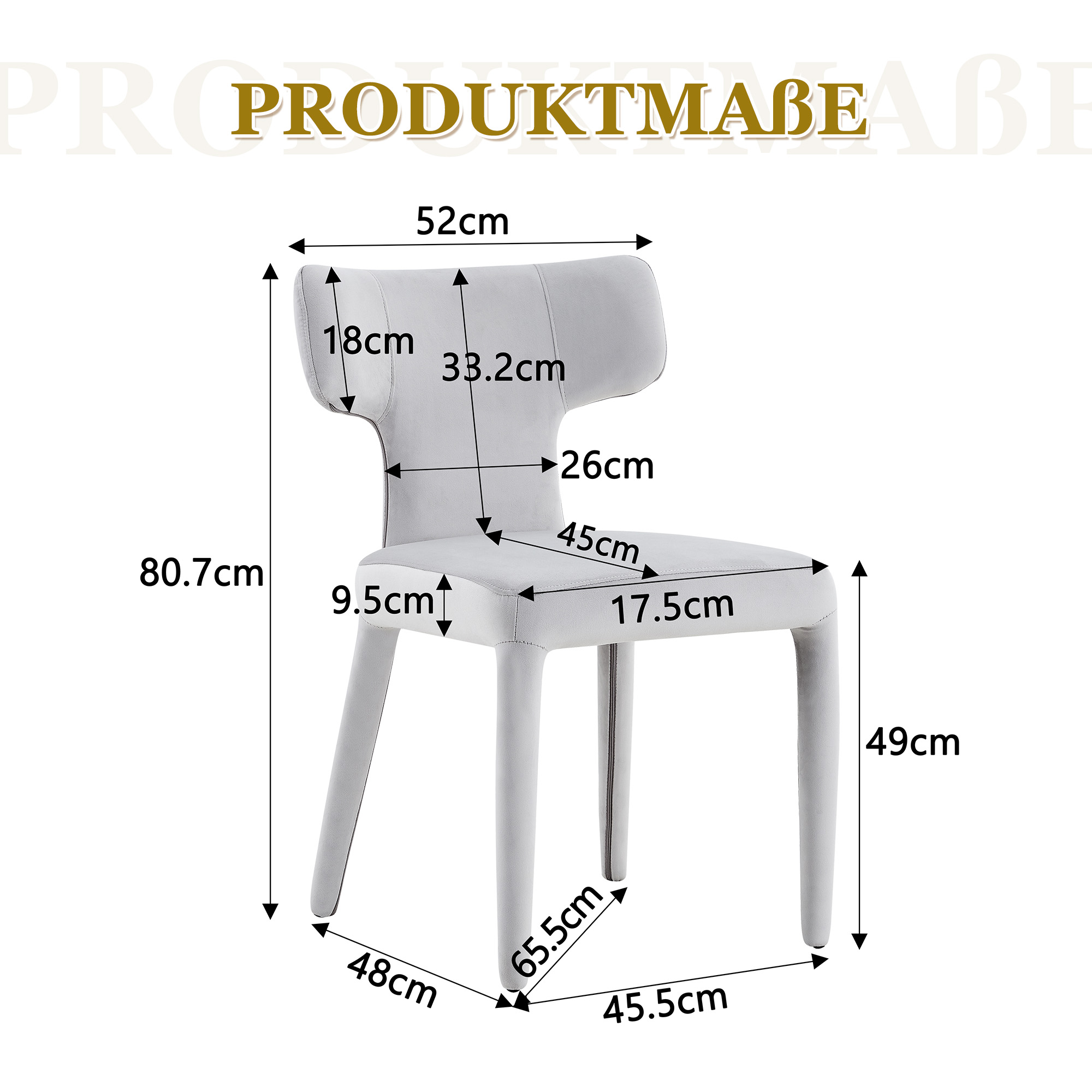 Dimensions du chaise de salle à manger