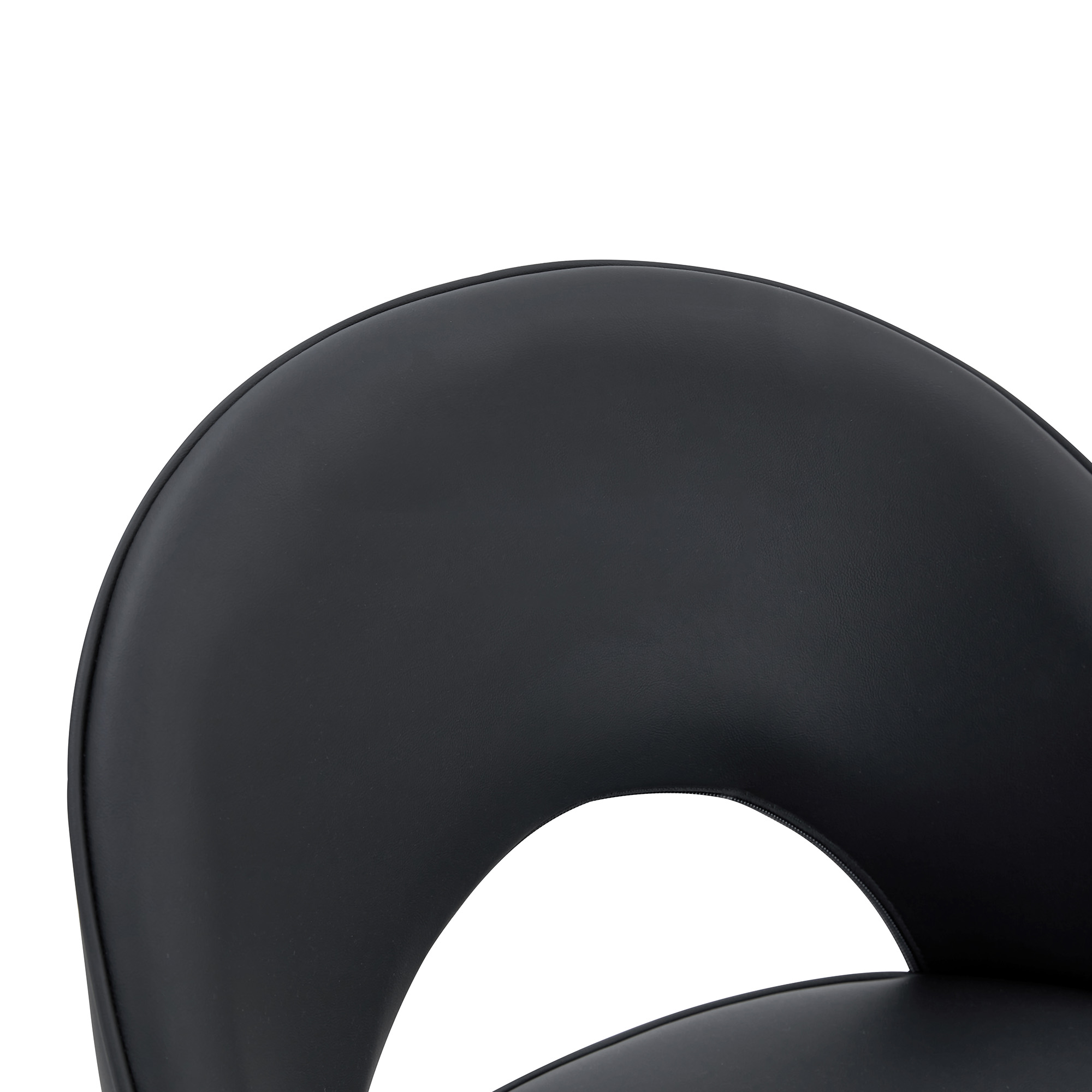Tabouret de bar avec dossier ajouré unique, pieds métal avec accents dorés, design noir minimaliste, pour bar et cuisine, style contemporain, attire tous les regards, polyvalent, stabilité et élégance - image 8