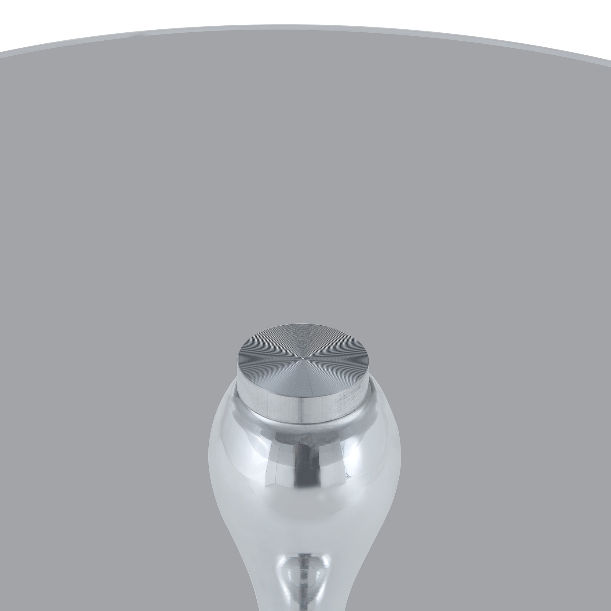 Table d’appoint ronde, table basse Ø 50 cm, verre trempé et métal, Silver