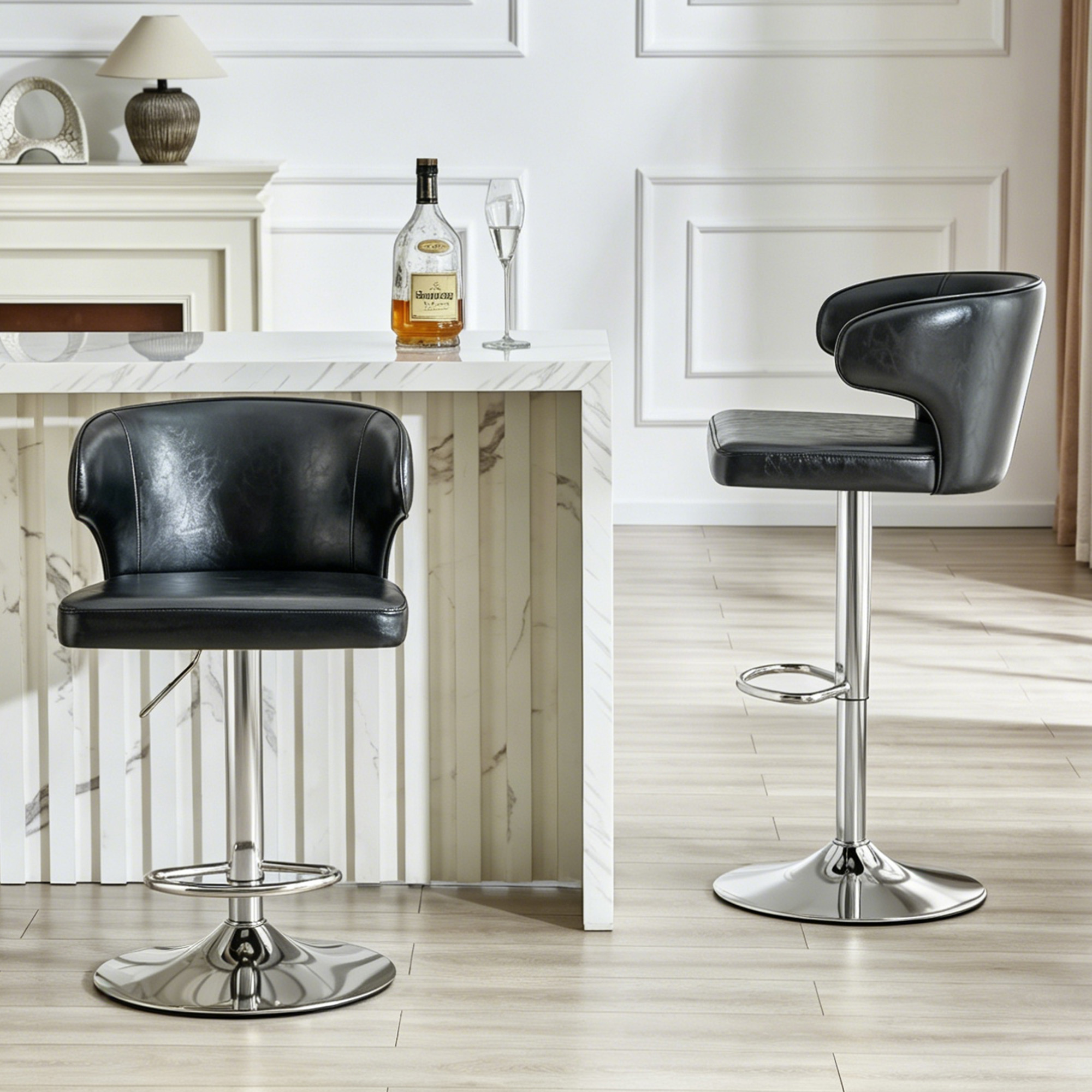 Tabouret de bar pivotant 360° réglable en hauteur - image 1