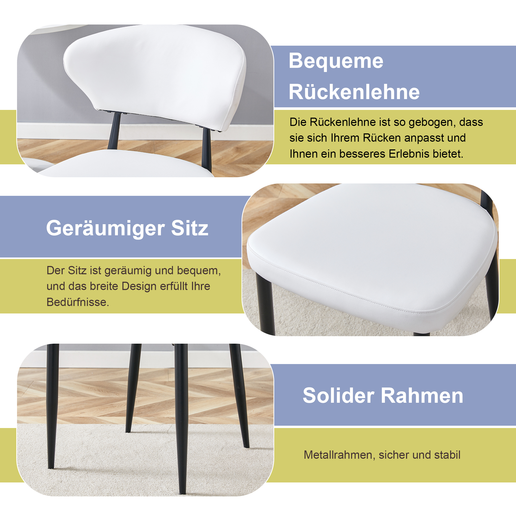 Lot de 2 chaises de salle à manger modernes en PU - image 1