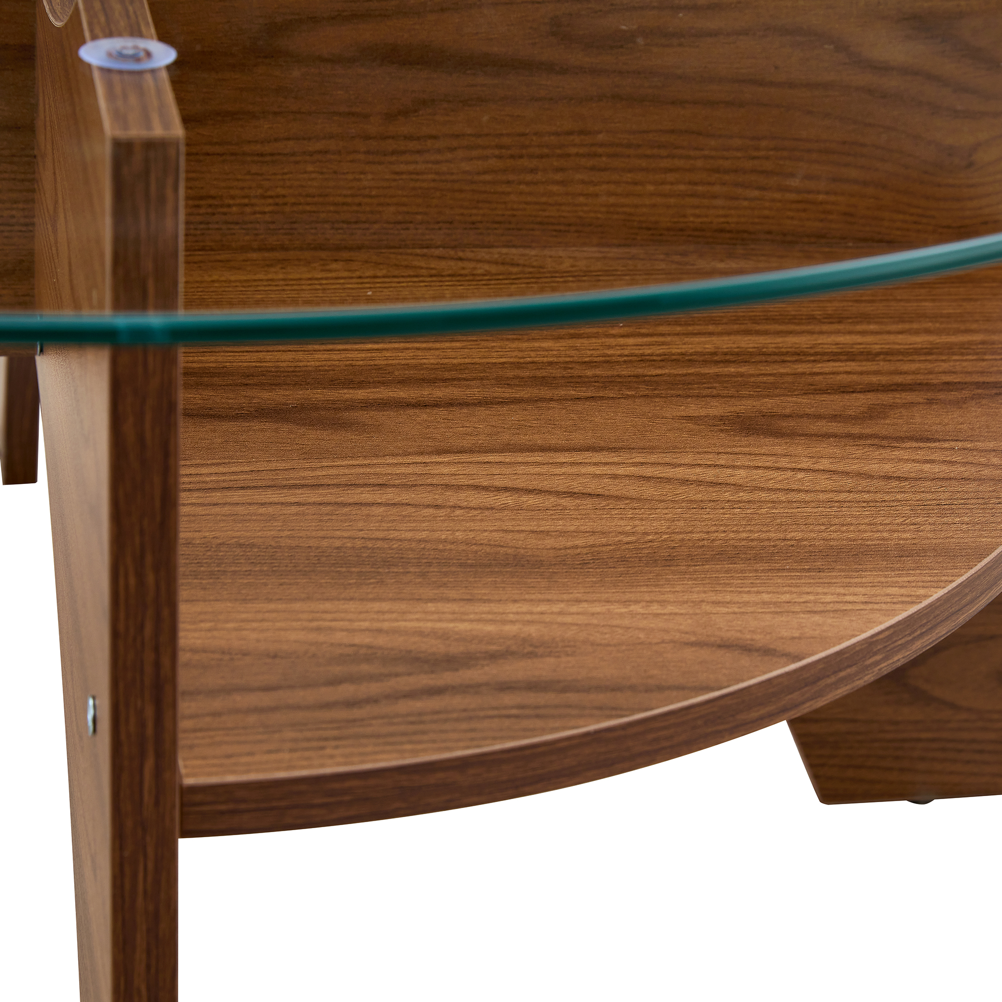 Table basse ronde 80 cm en verre de sécurité avec - image 9