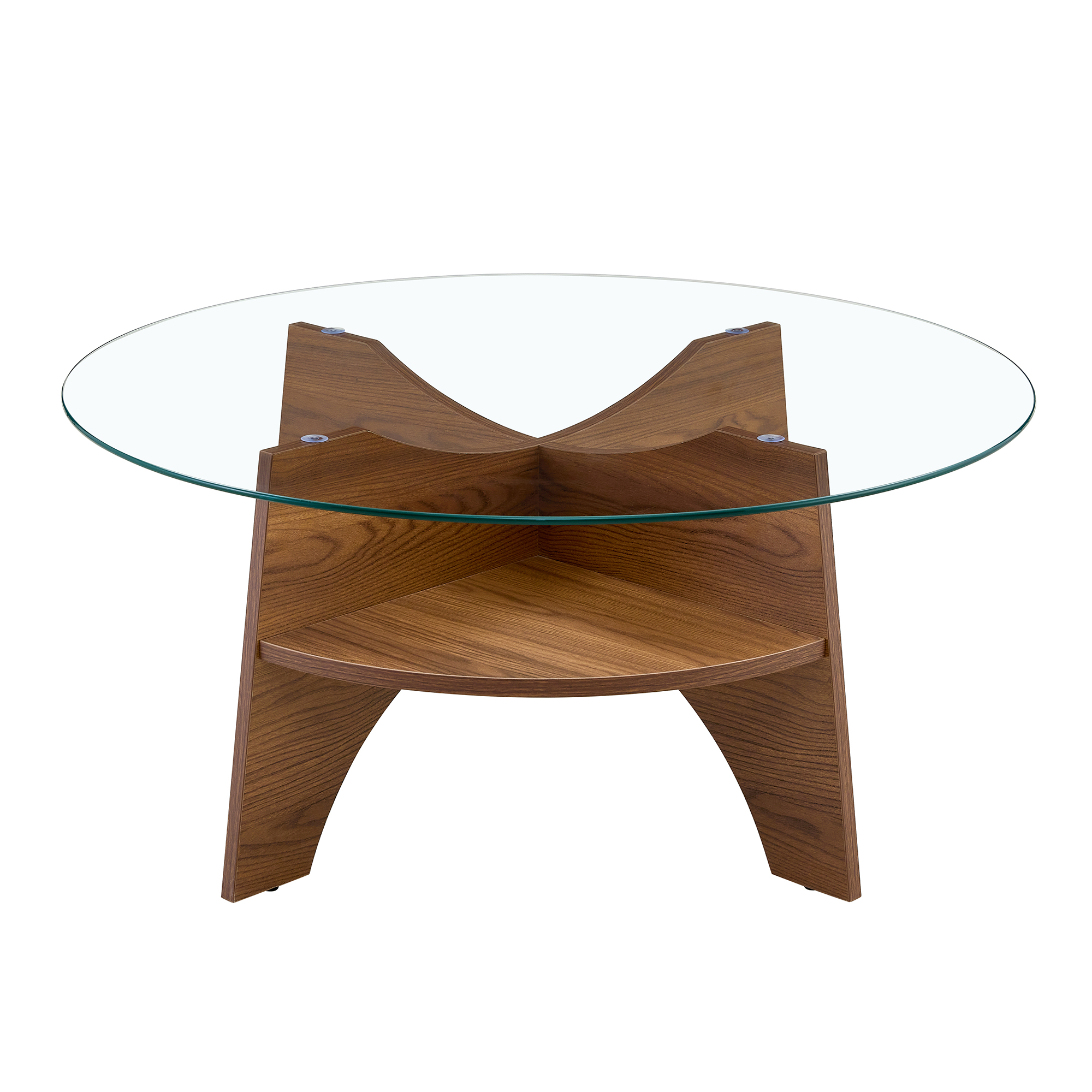 Table basse ronde 80 cm en verre de sécurité avec - image 13
