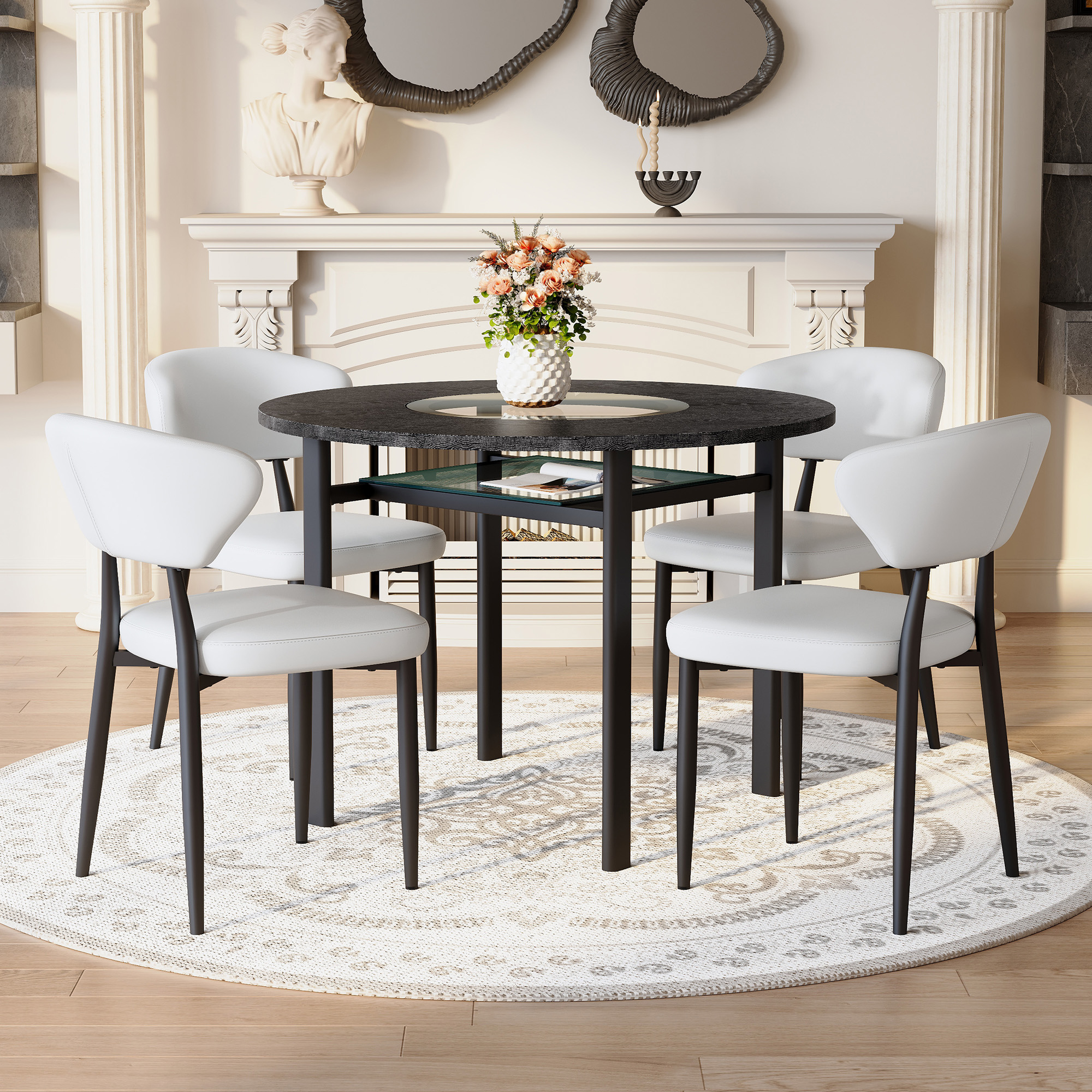 Détail du ensemble table et chaises