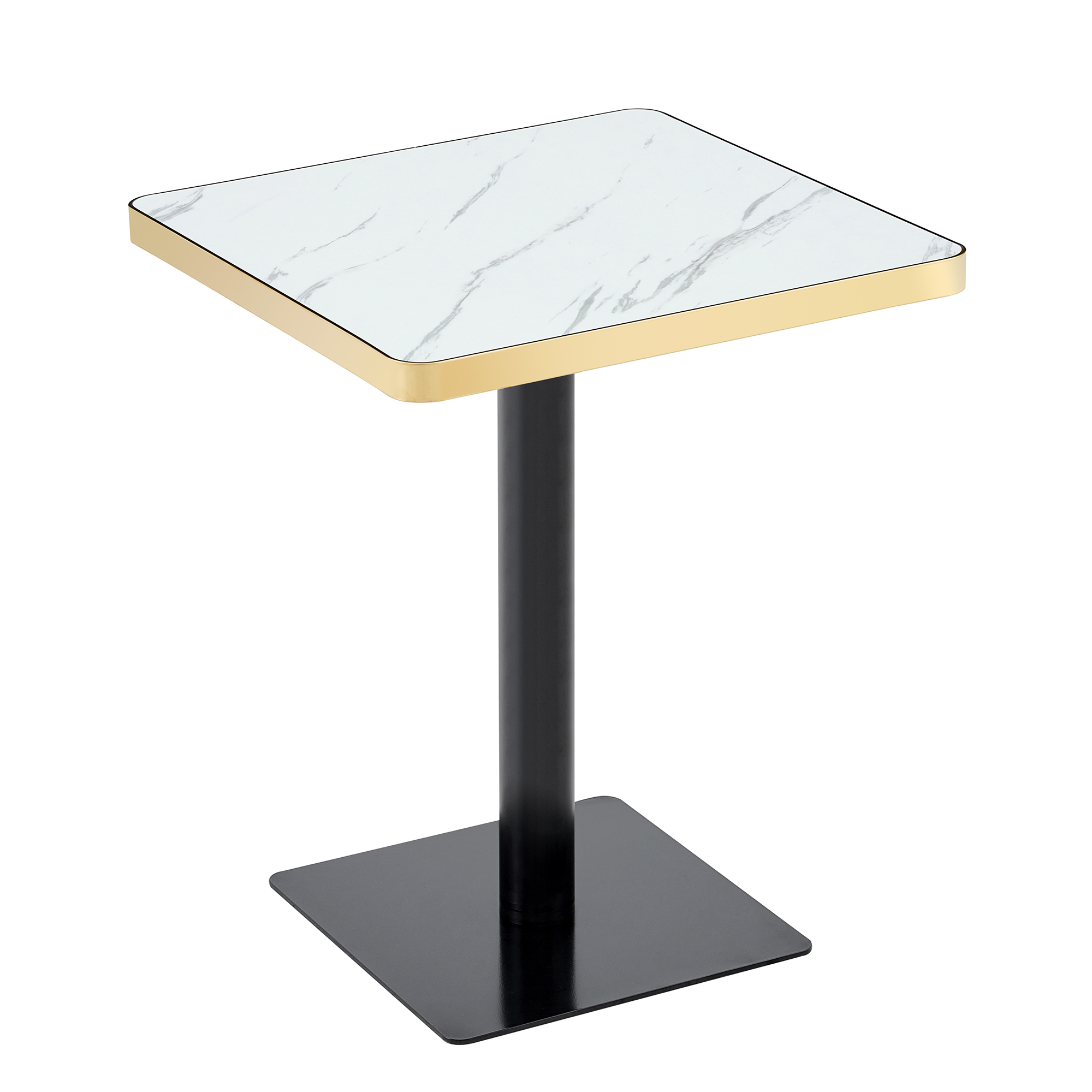 Table à manger carrée 60x60x74 cm en aspect marbre - image 2