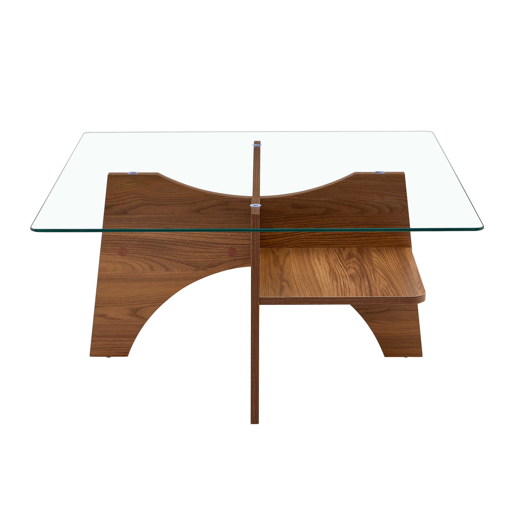 Table basse carrée 80 cm en verre de sécurité avec - image 8