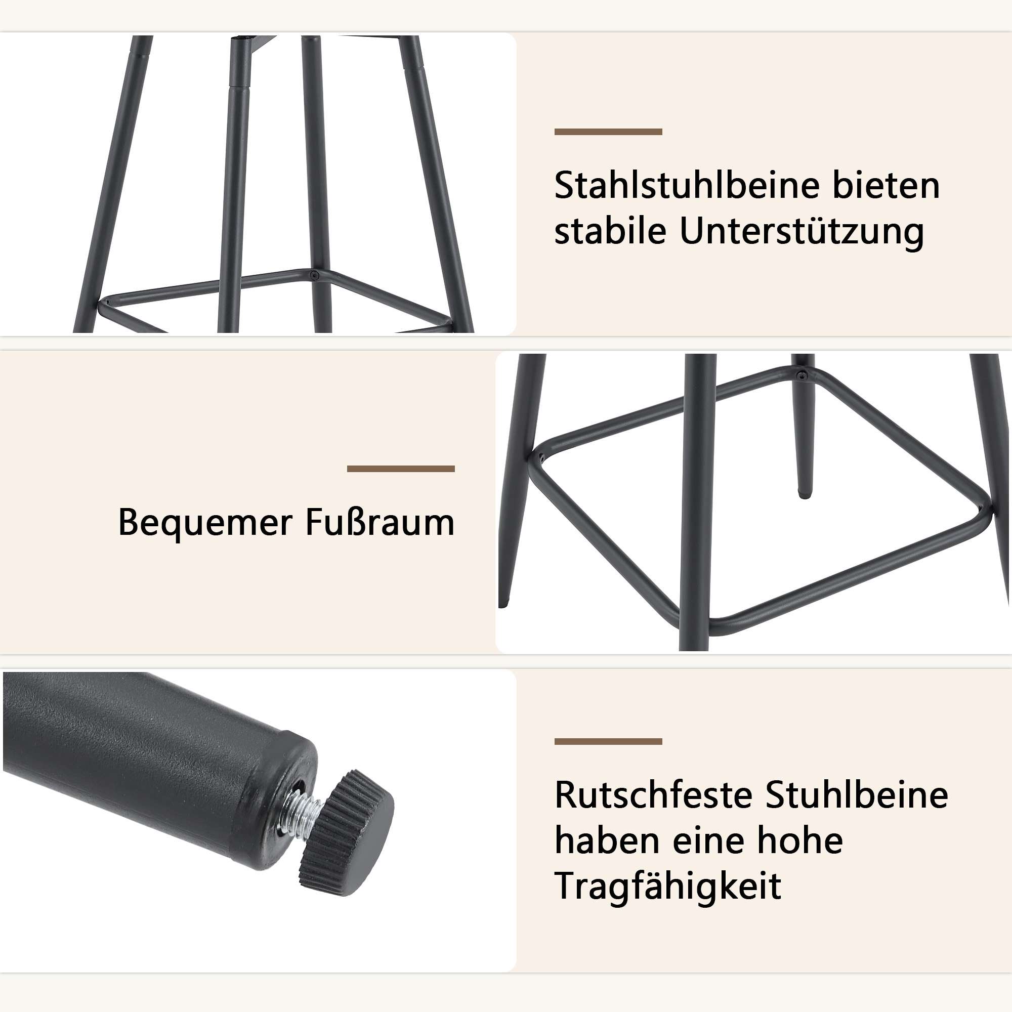 Détail du tabouret de bar