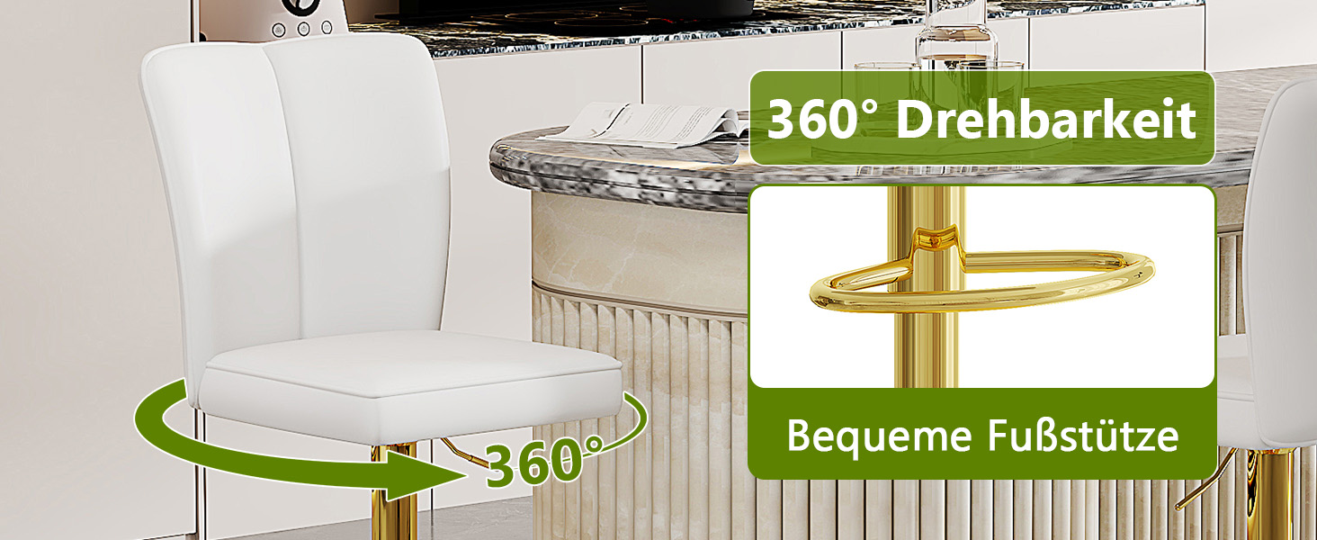 Tabouret de bar pivotant 360° réglable en hauteur - image 5