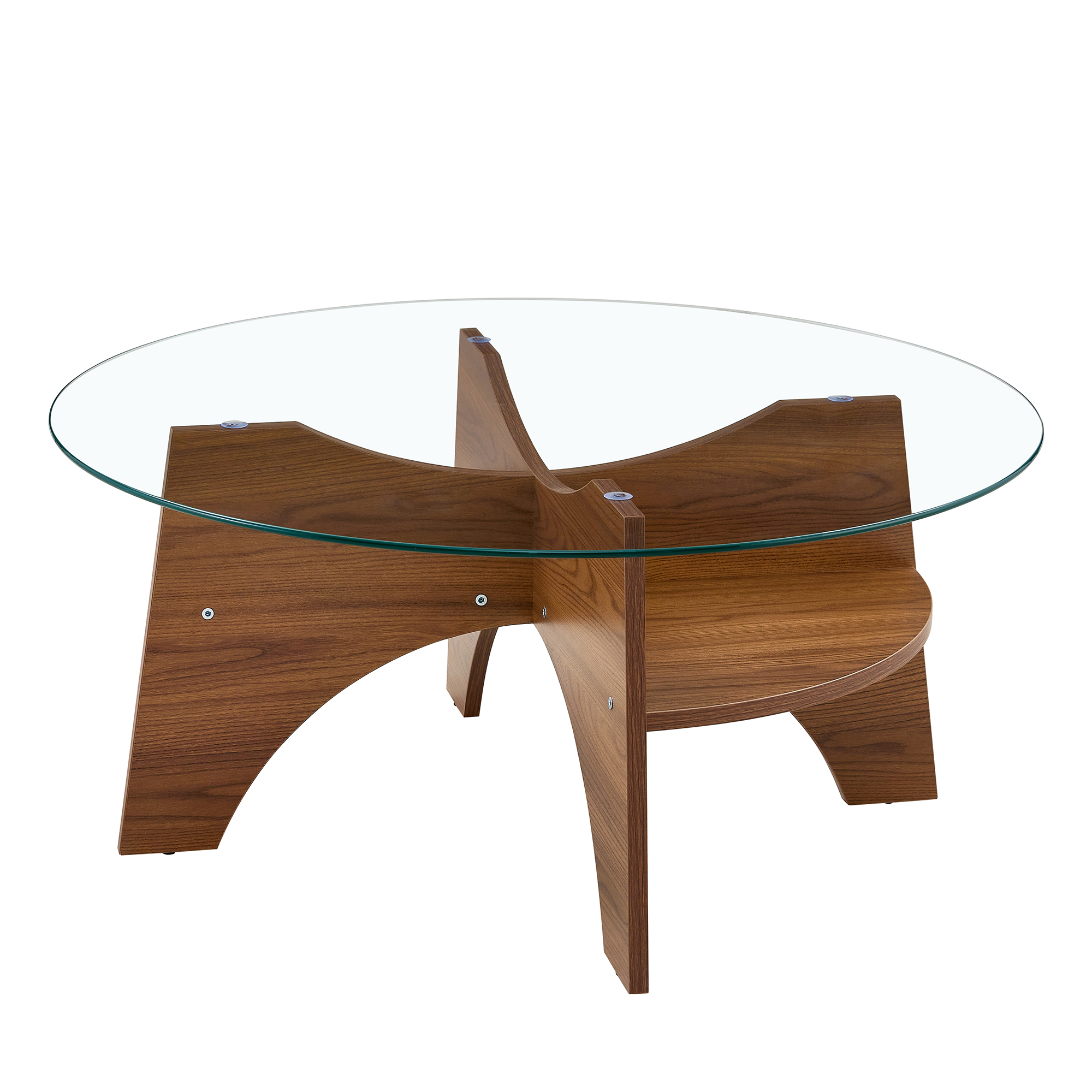 Table basse ronde 80 cm en verre de sécurité avec - image 16