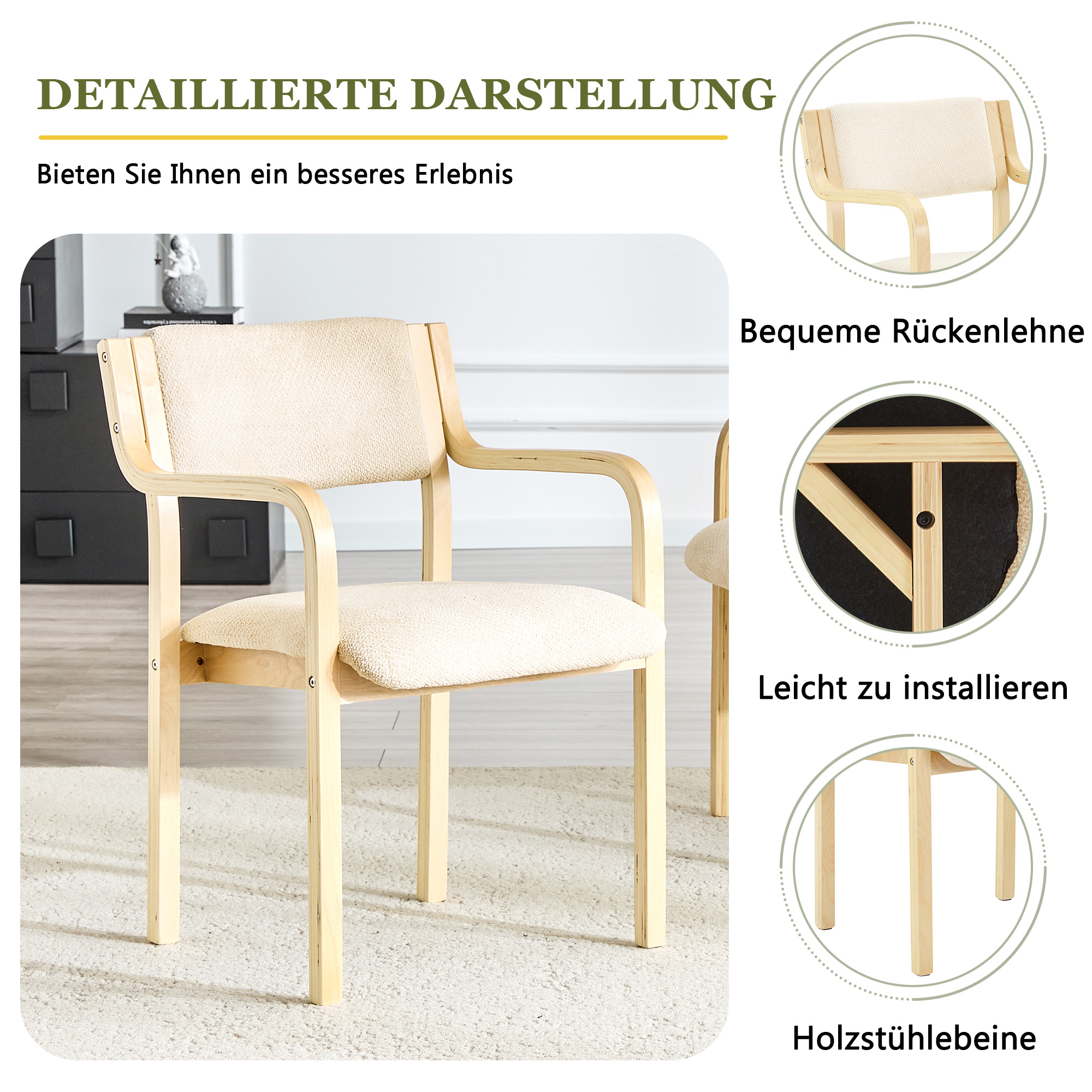 Détail du chaise de salle à manger