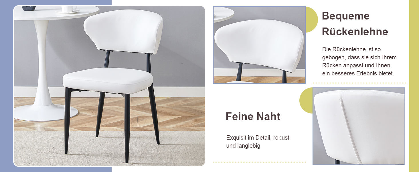 Lot de 2 chaises de salle à manger modernes en PU - image 7