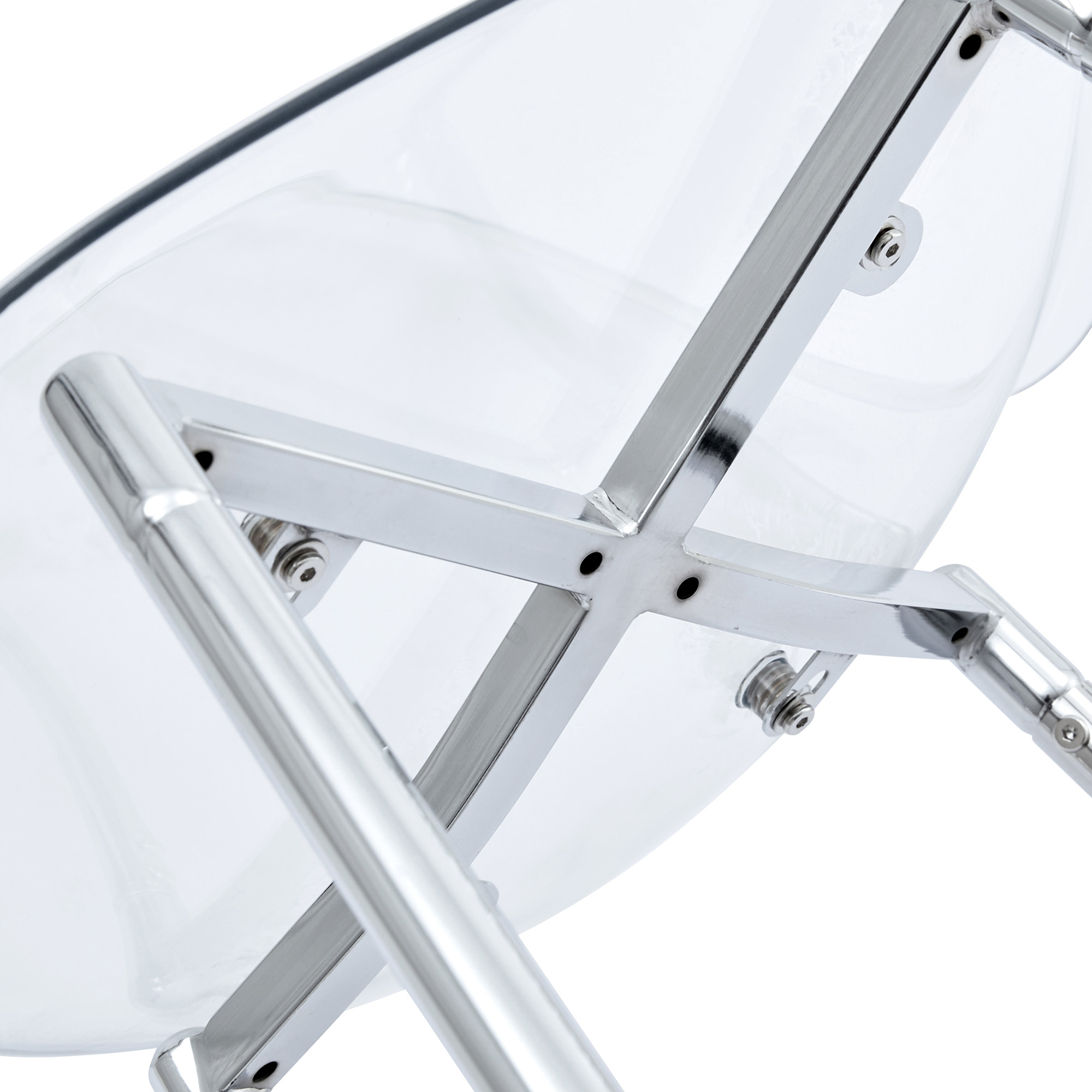 Tabouret de bar, lot de 2, 51 x 45 x 102 cm, métal, transparent - vue 8