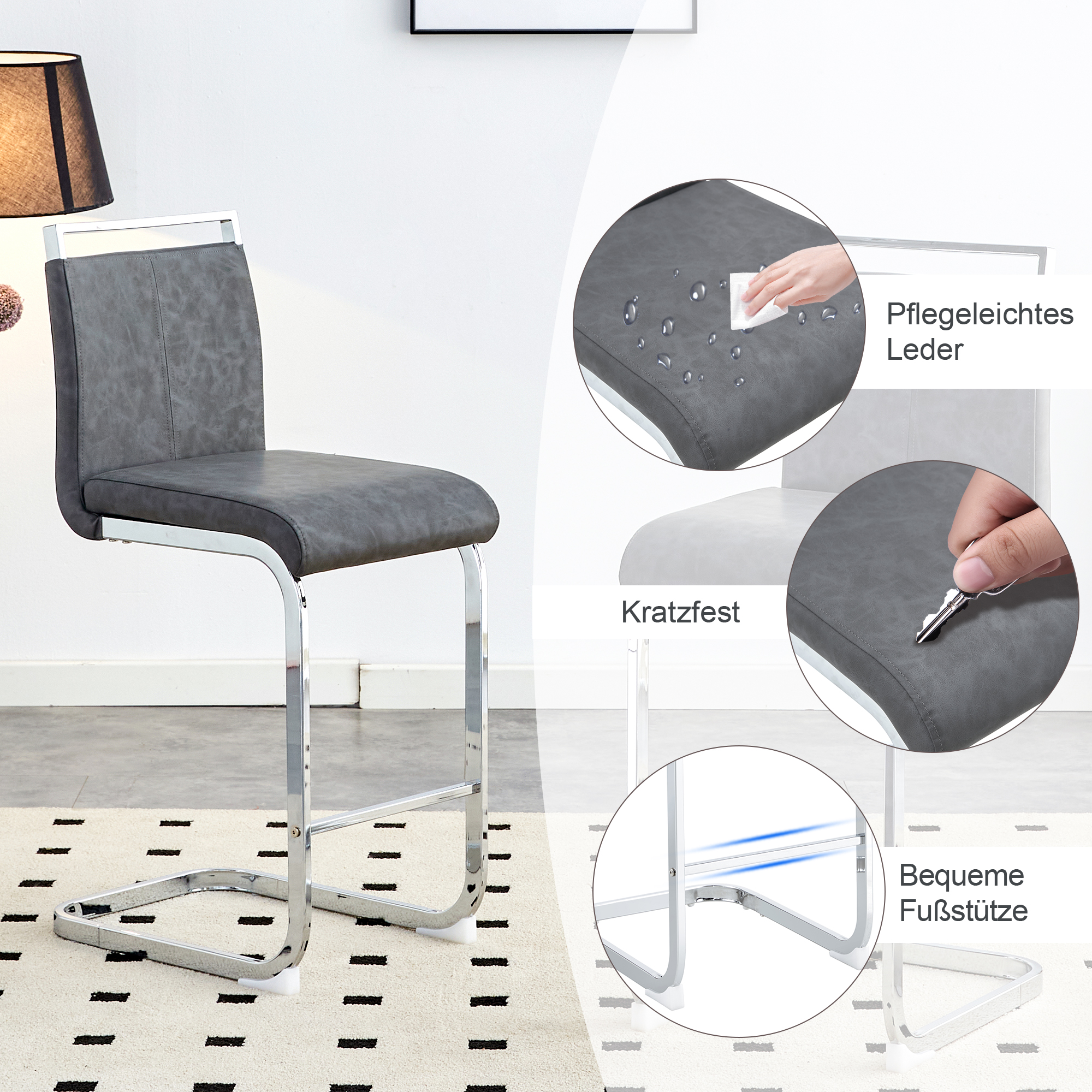 Détail du tabouret de bar