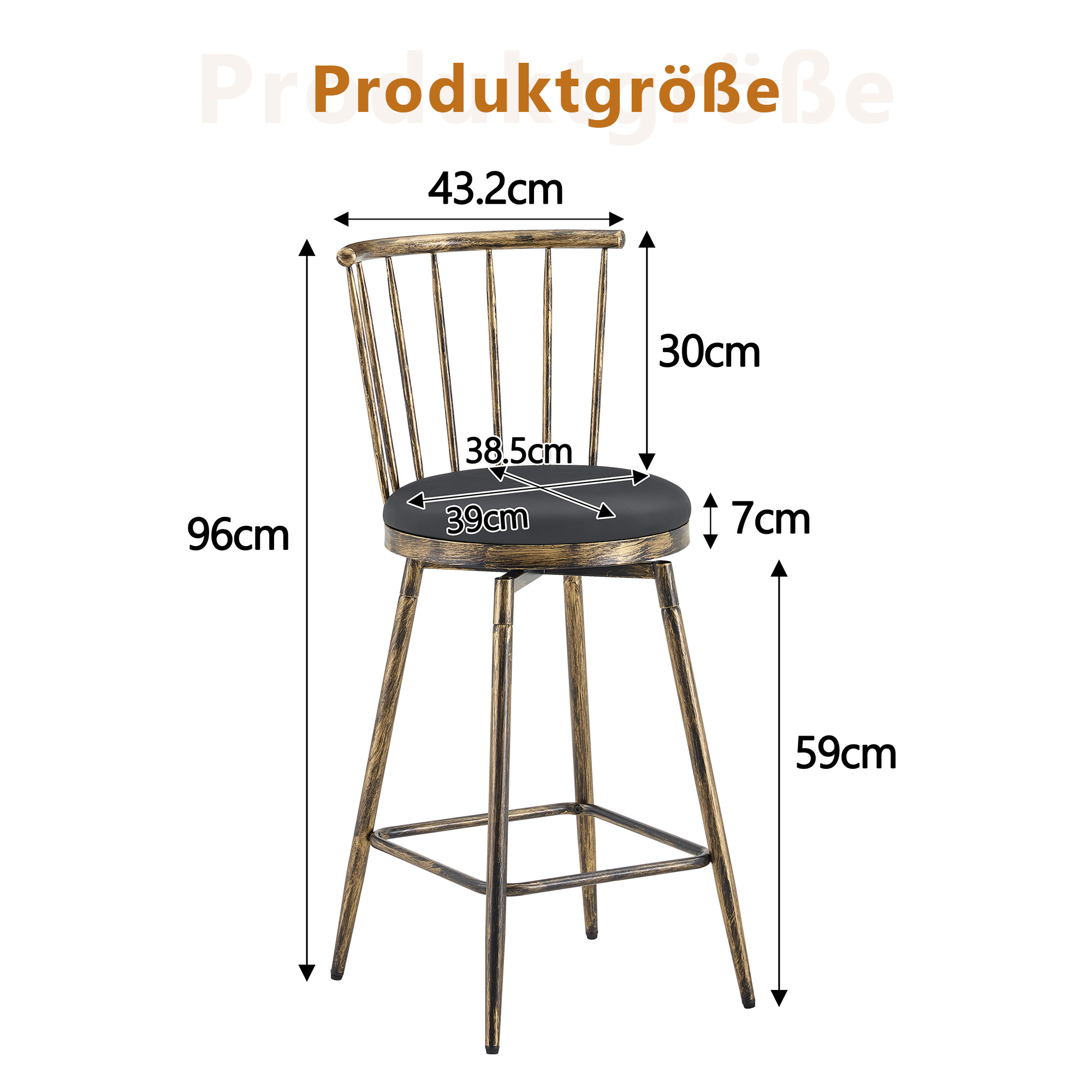 Dimensions du tabouret de bar