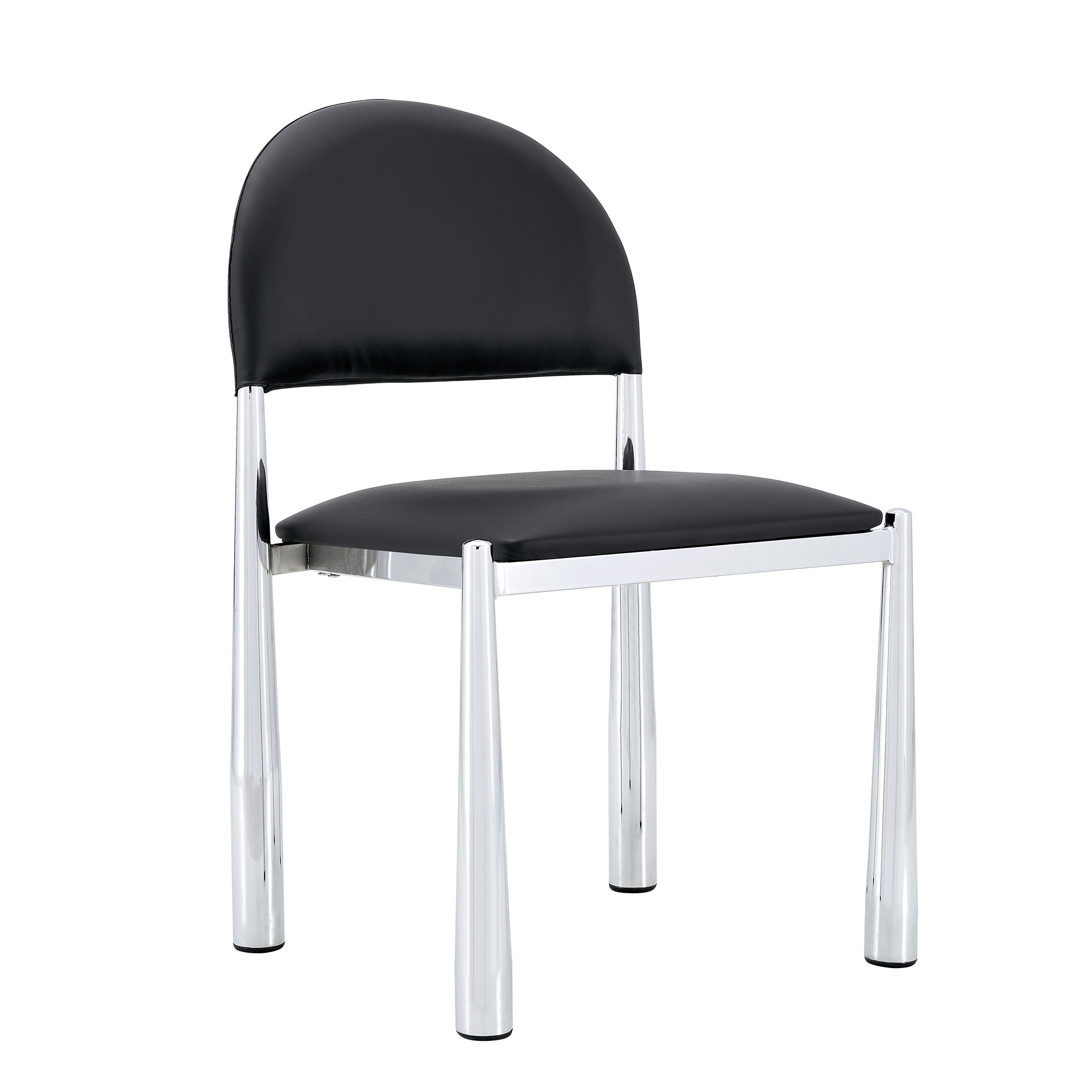 Lot de 2 chaises de salle à manger avec dossier incurvé, 45 x 48 x 80 cm, Noir - vue complémentaire