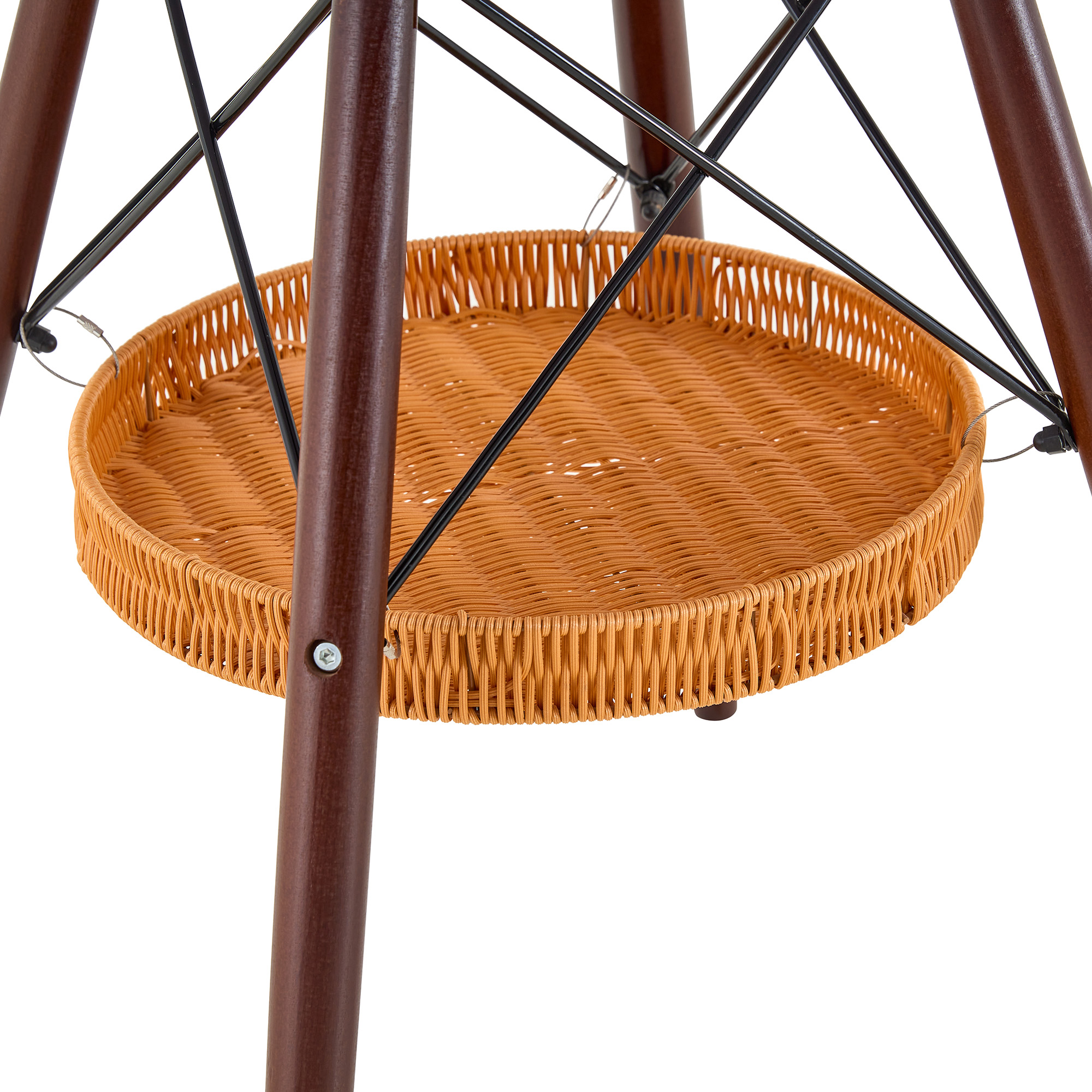Table à manger ronde 80 cm de diamètre en MDF noir - image 15