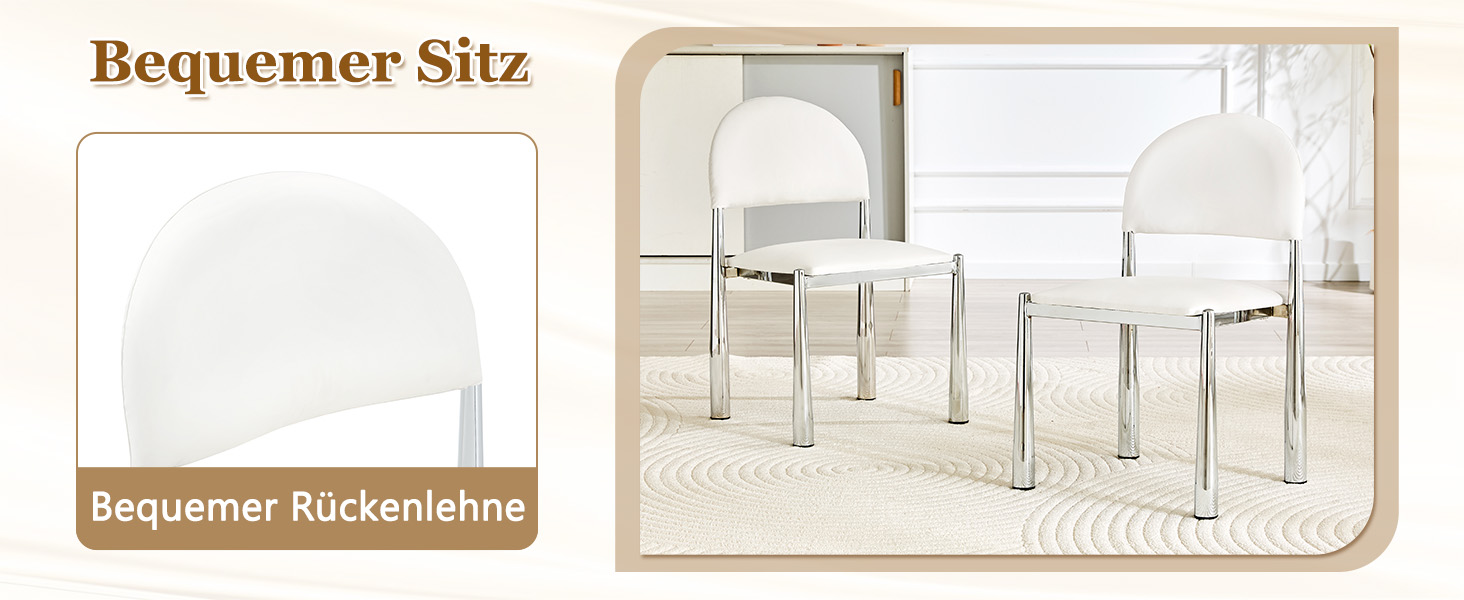 Chaise de salle à manger design demi-lune en PU cu - image 9