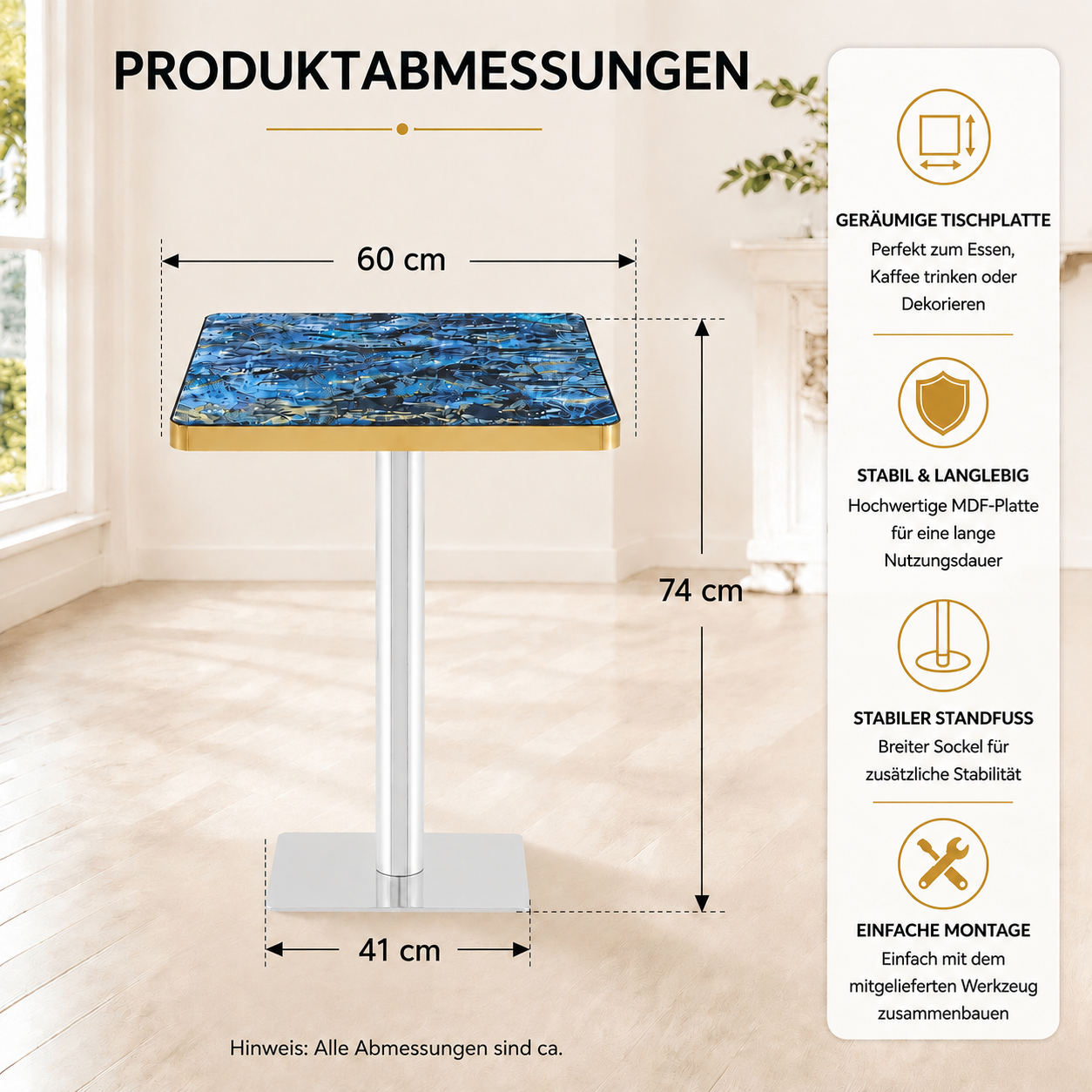 Dimensions du table à manger
