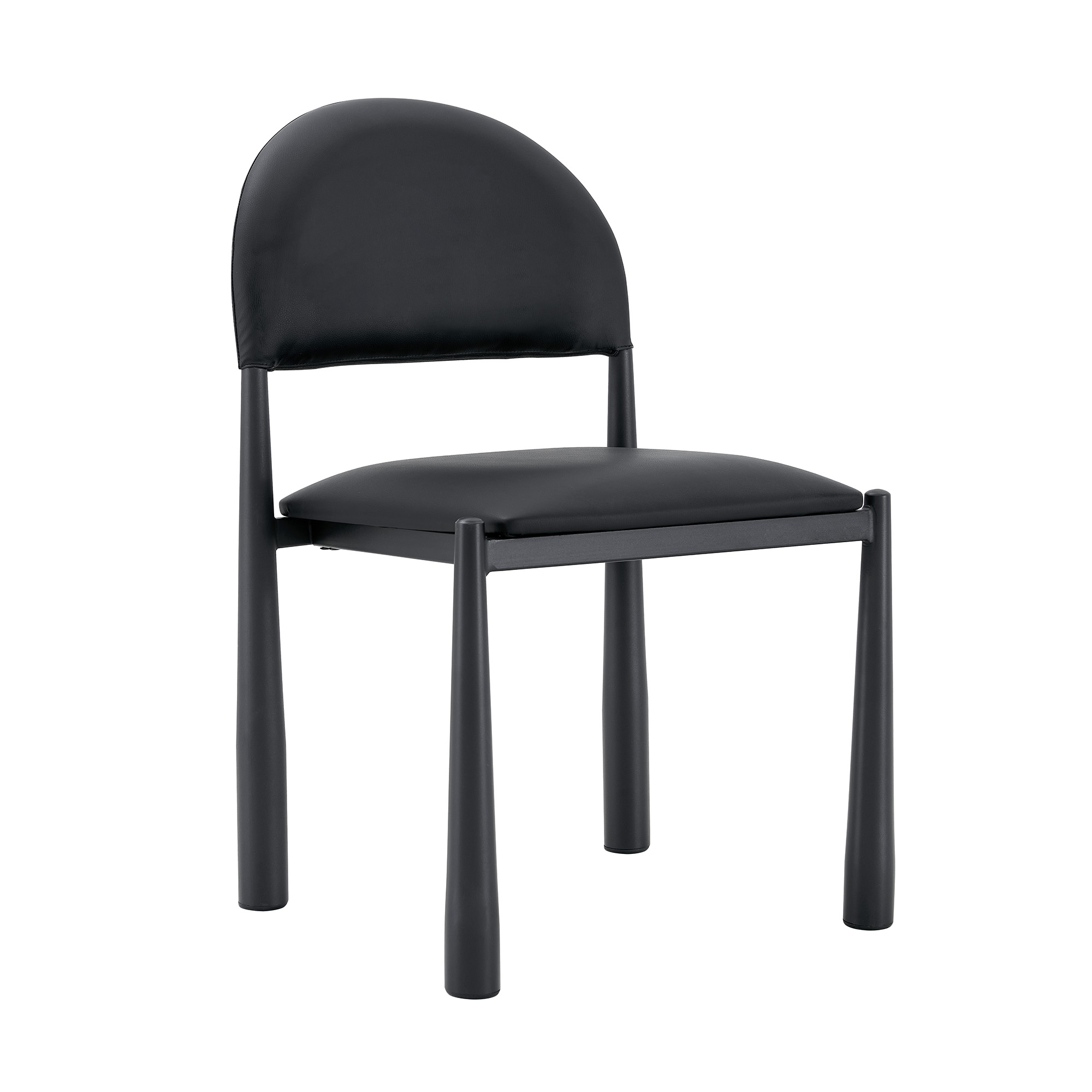 Lot de 2 chaises de salle à manger avec dossier incurvé, 45 x 48 x 80 cm, Noir - vue complémentaire
