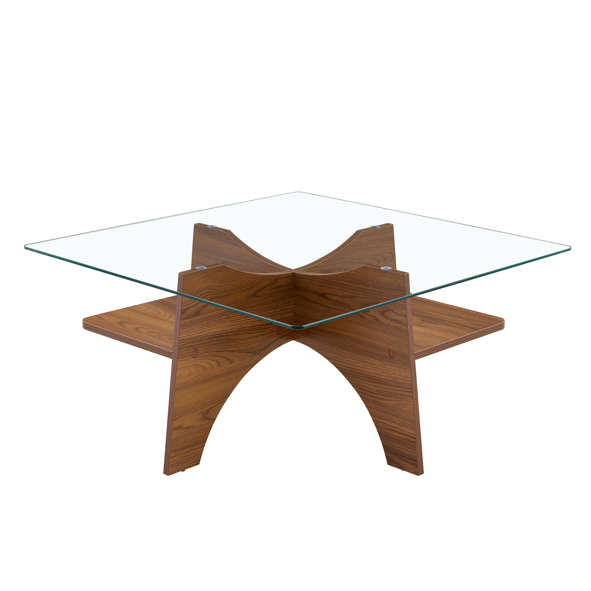 Table basse carrée 80 cm en verre de sécurité avec - image 10
