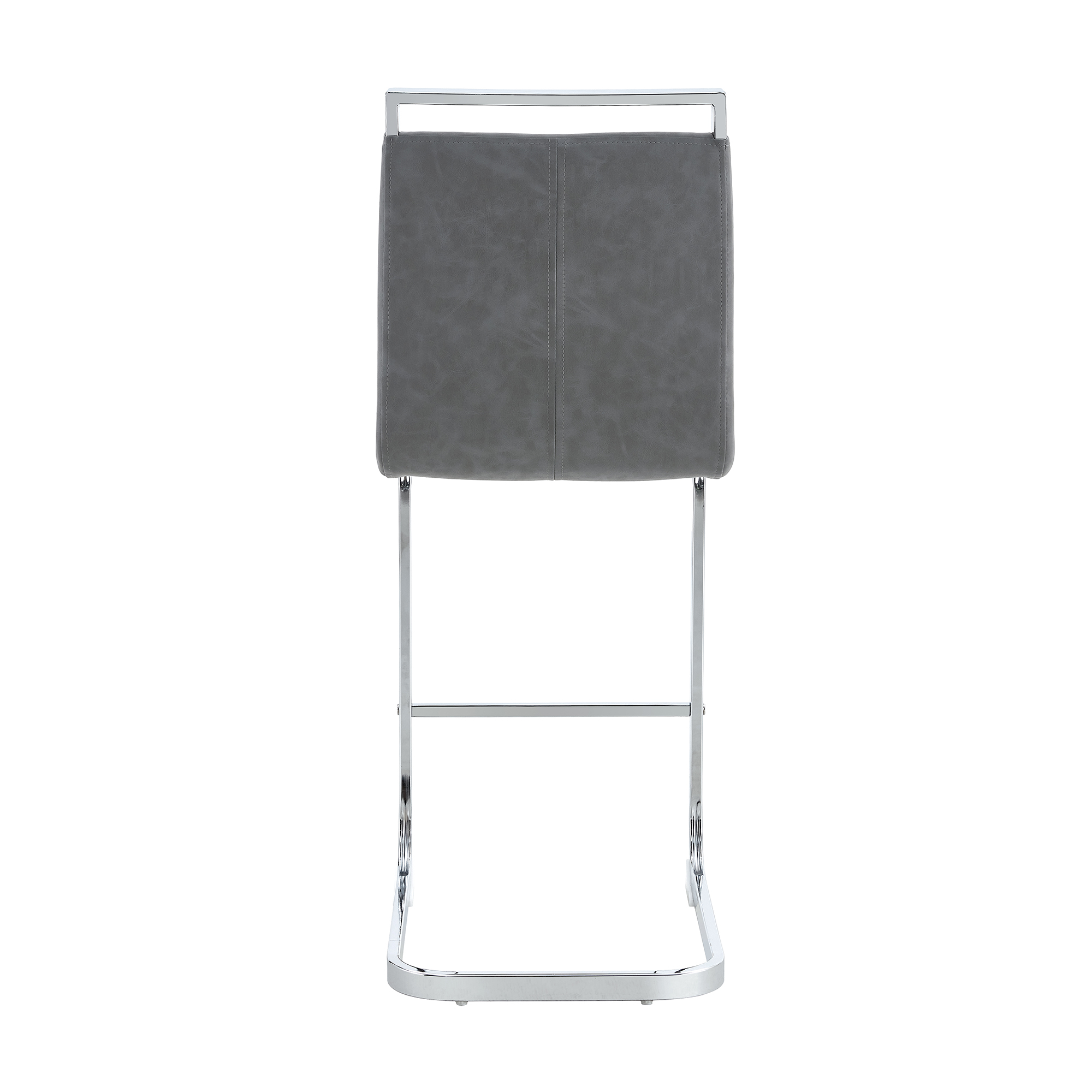 Tabouret de bar avec pieds métal argent, PU, hauteur totale 96.5 cm, assise 63.5 cm, repose-pieds, pour bar et cuisine, design unique, confort assise, facile entretien, style moderne, stabilité - image 16