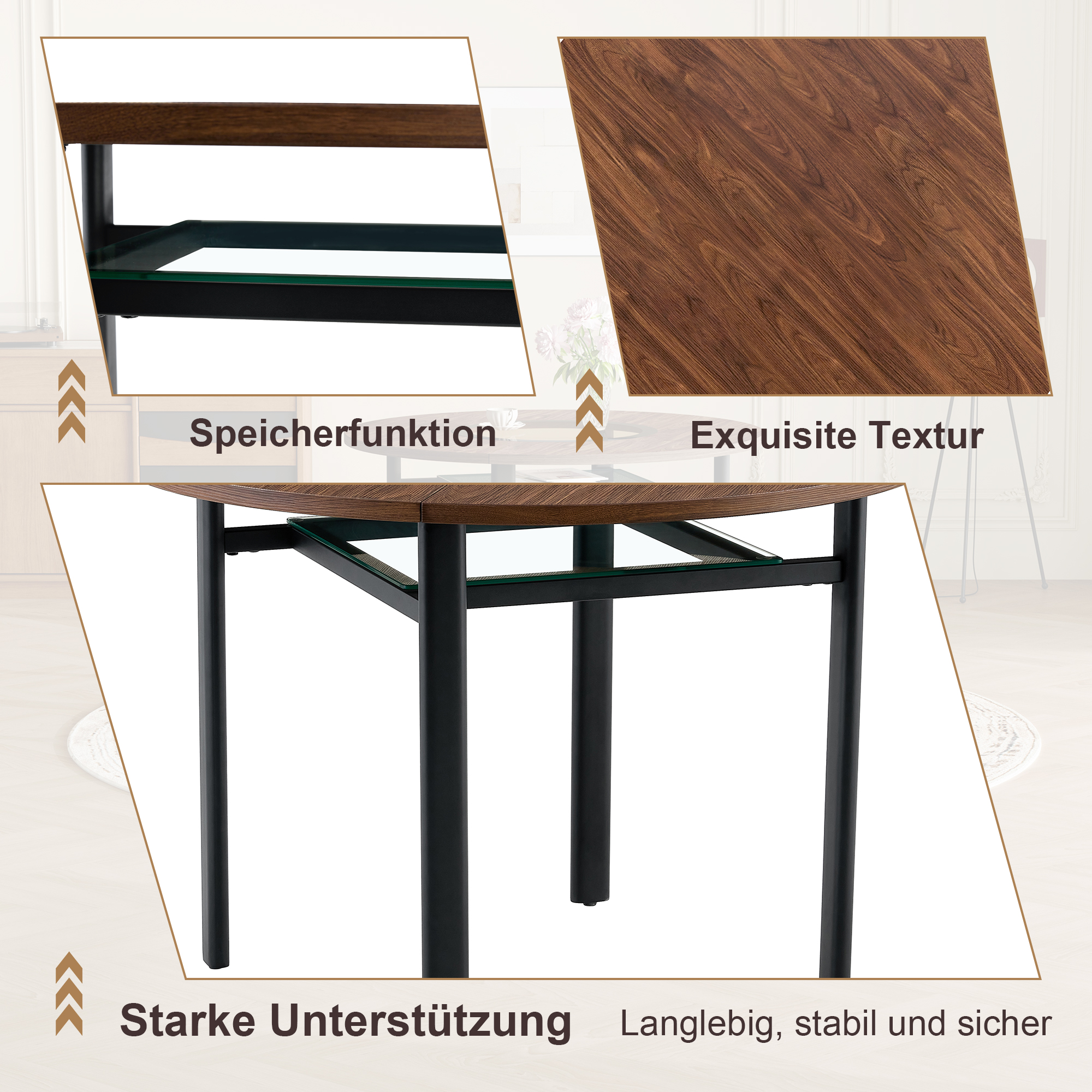 Détail du ensemble table et chaises