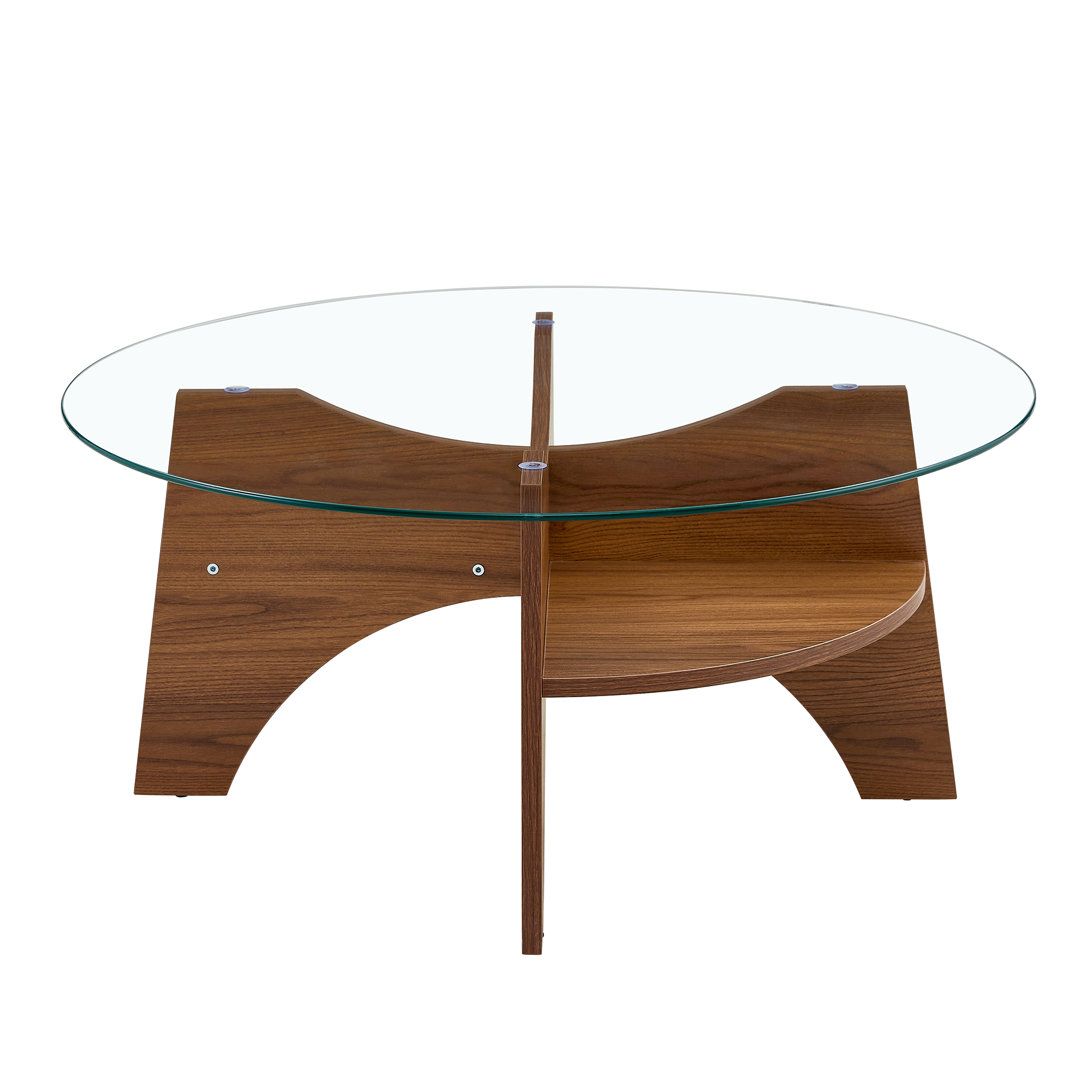 Table basse ronde 80 cm en verre de sécurité avec - image 14