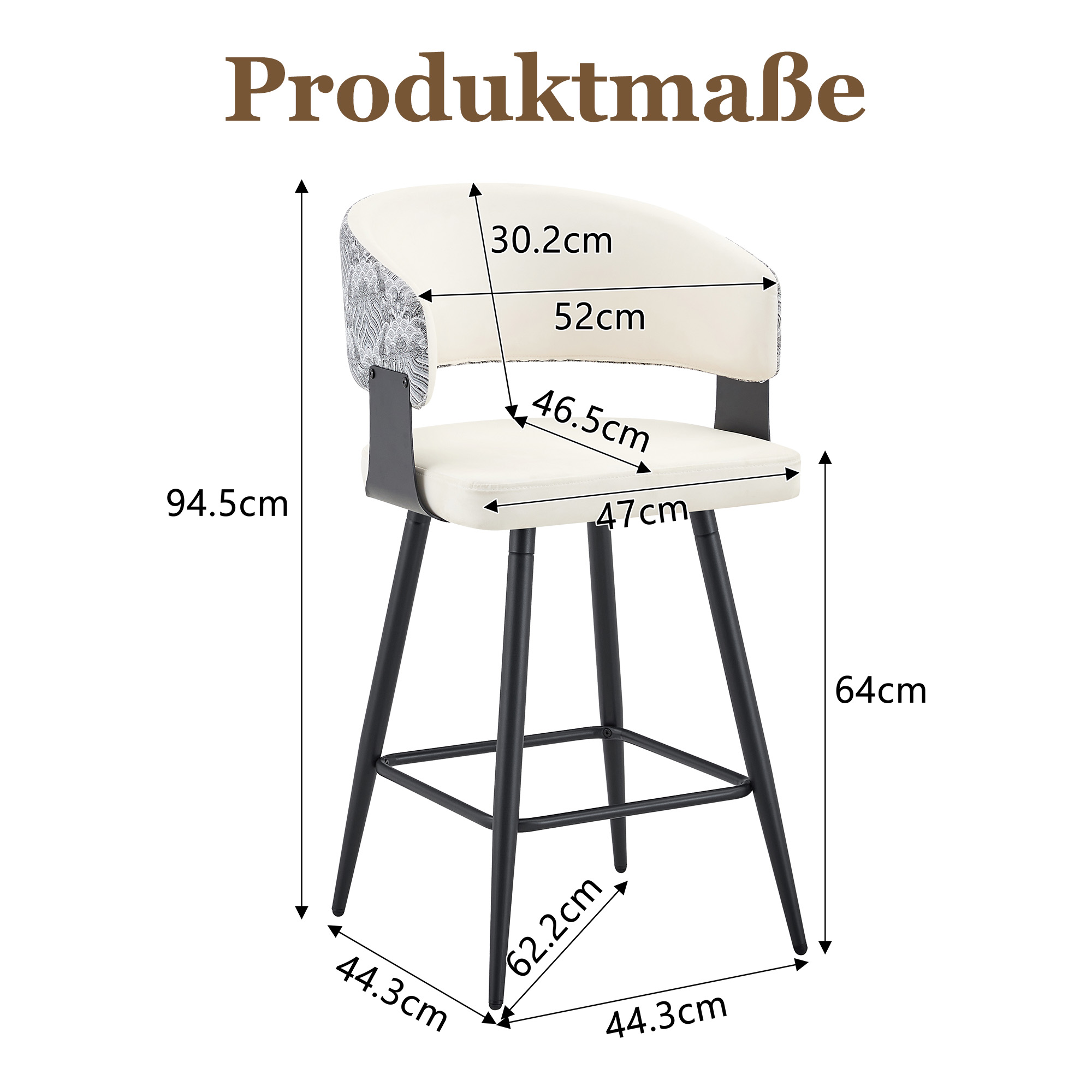 Dimensions du tabouret de bar