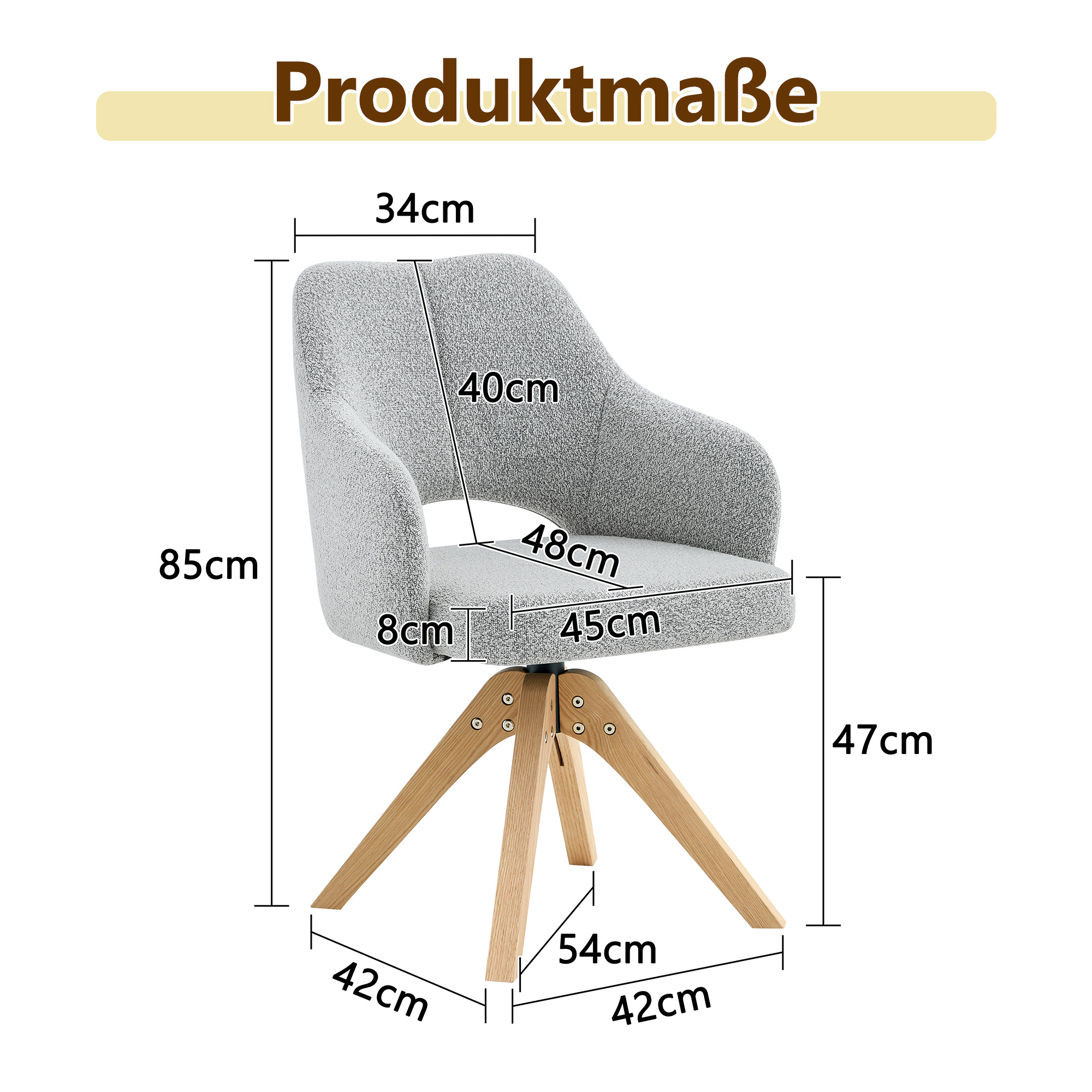 Dimensions du chaise de salle à manger
