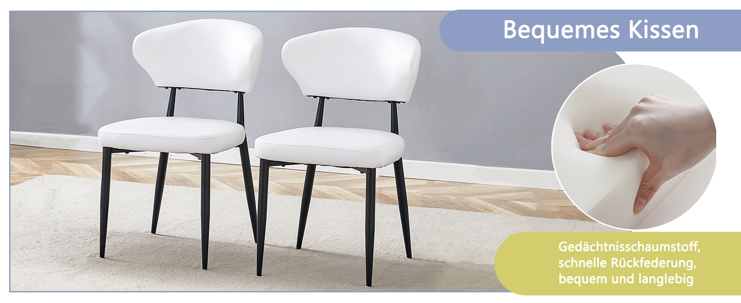 Lot de 2 chaises de salle à manger modernes en PU - image 6