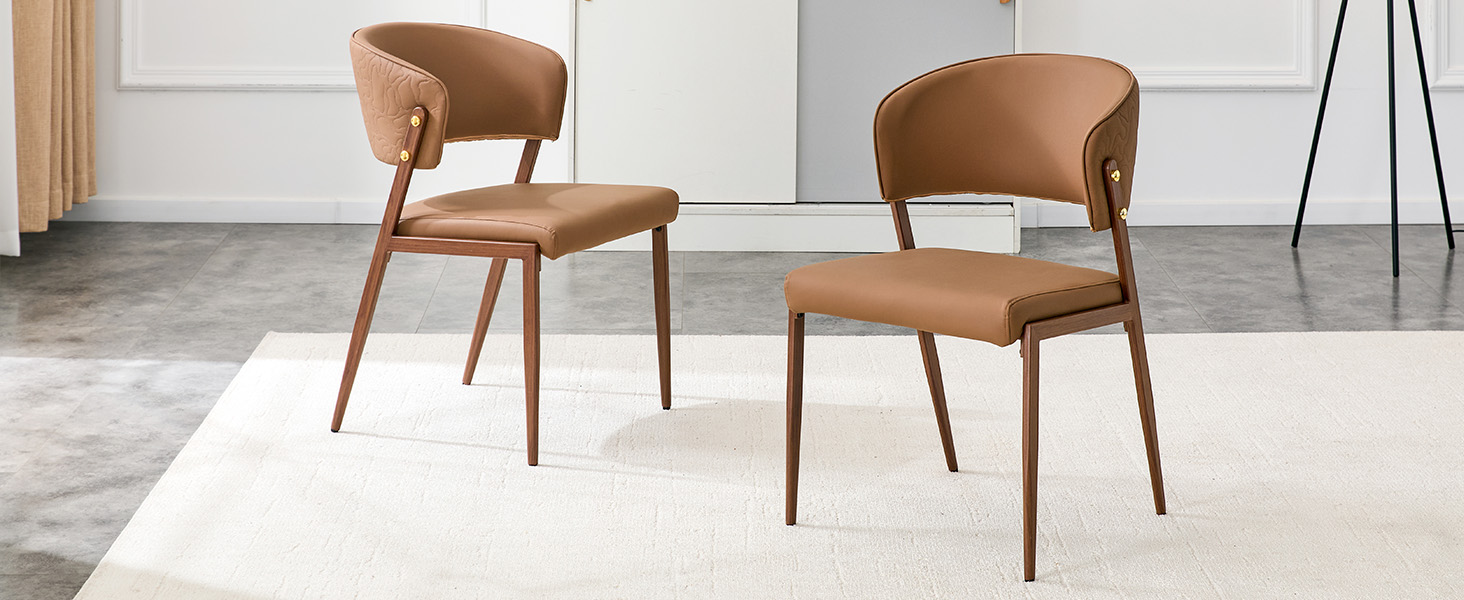 Chaise de salle à manger moderne en simili cuir av - image 7