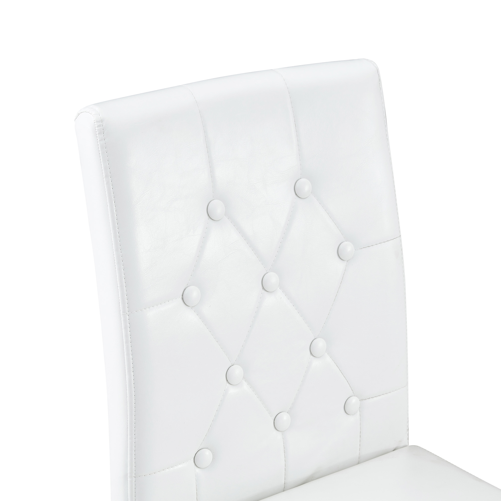 Lot de 4 chaises de salle à manger en PU blanc pur - image 9