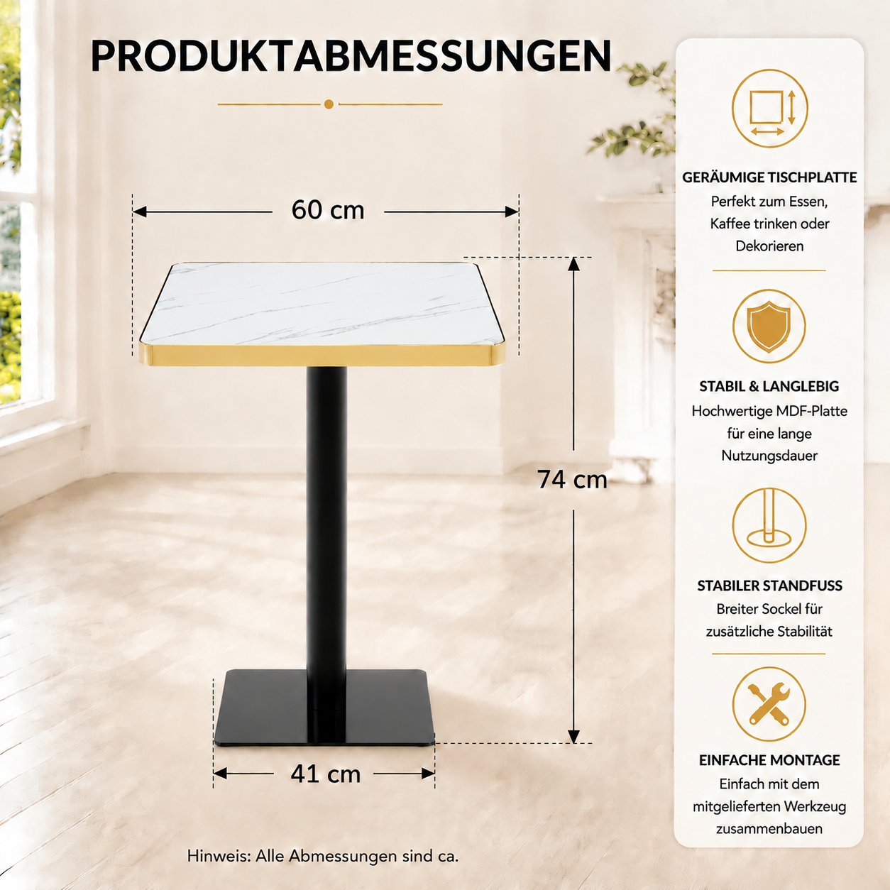 Dimensions du table à manger