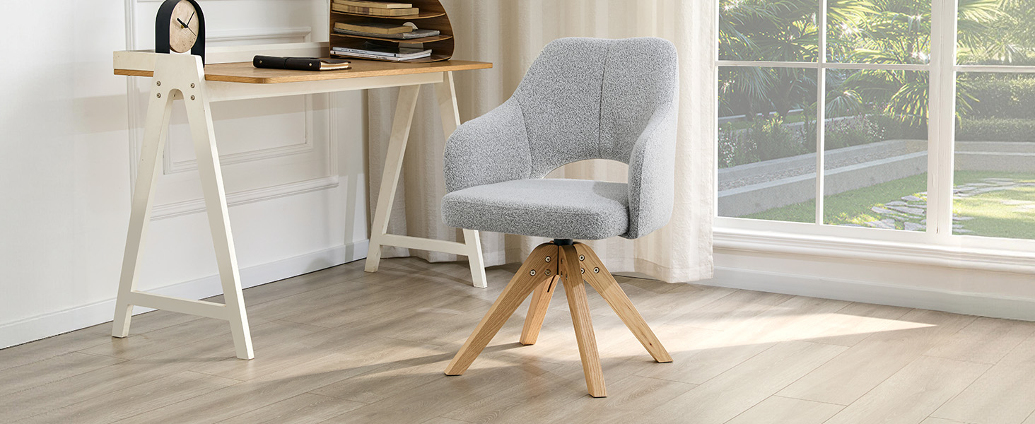 Chaise de salle à manger pivotante 360° en tissu s - image 8