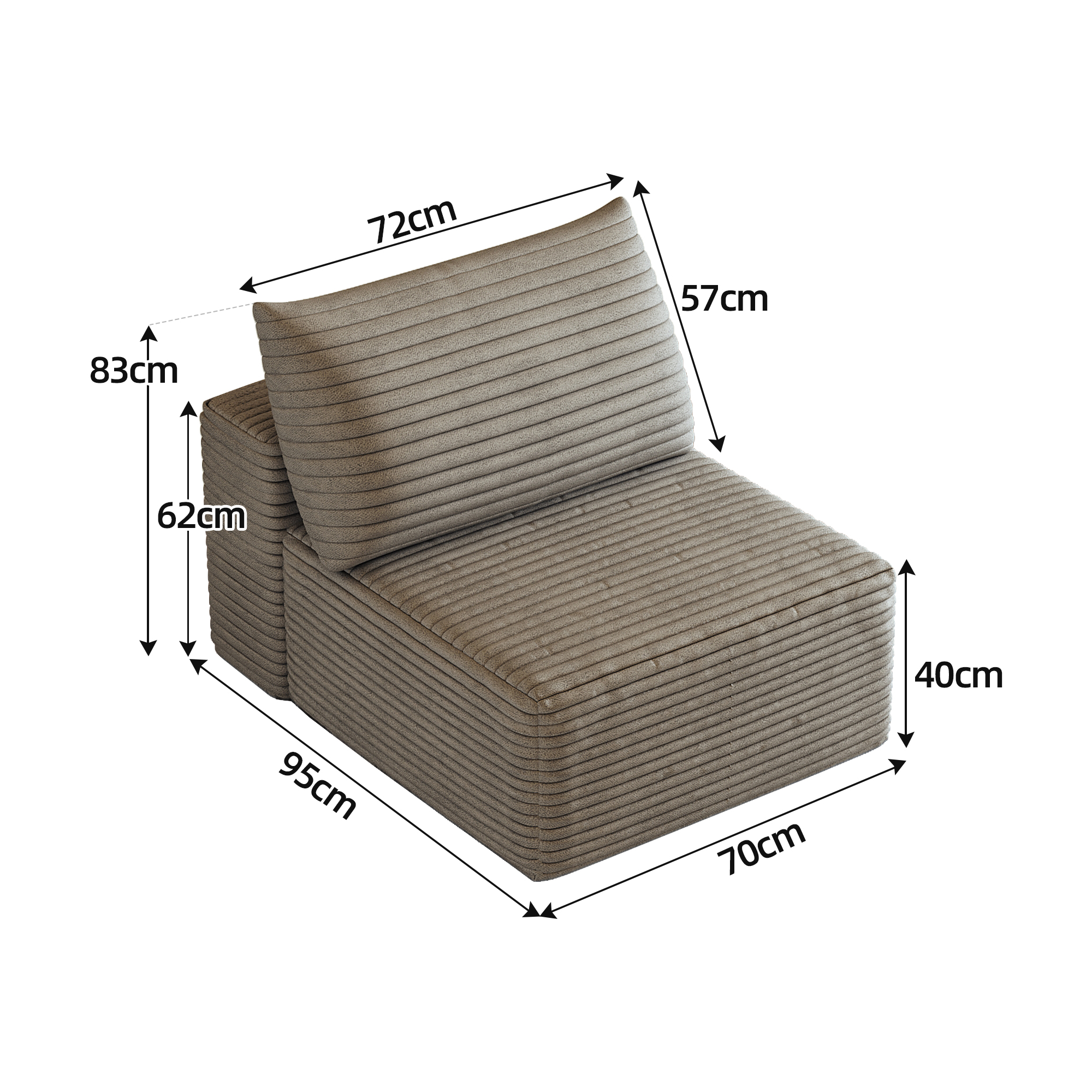 Dimensions du canapé