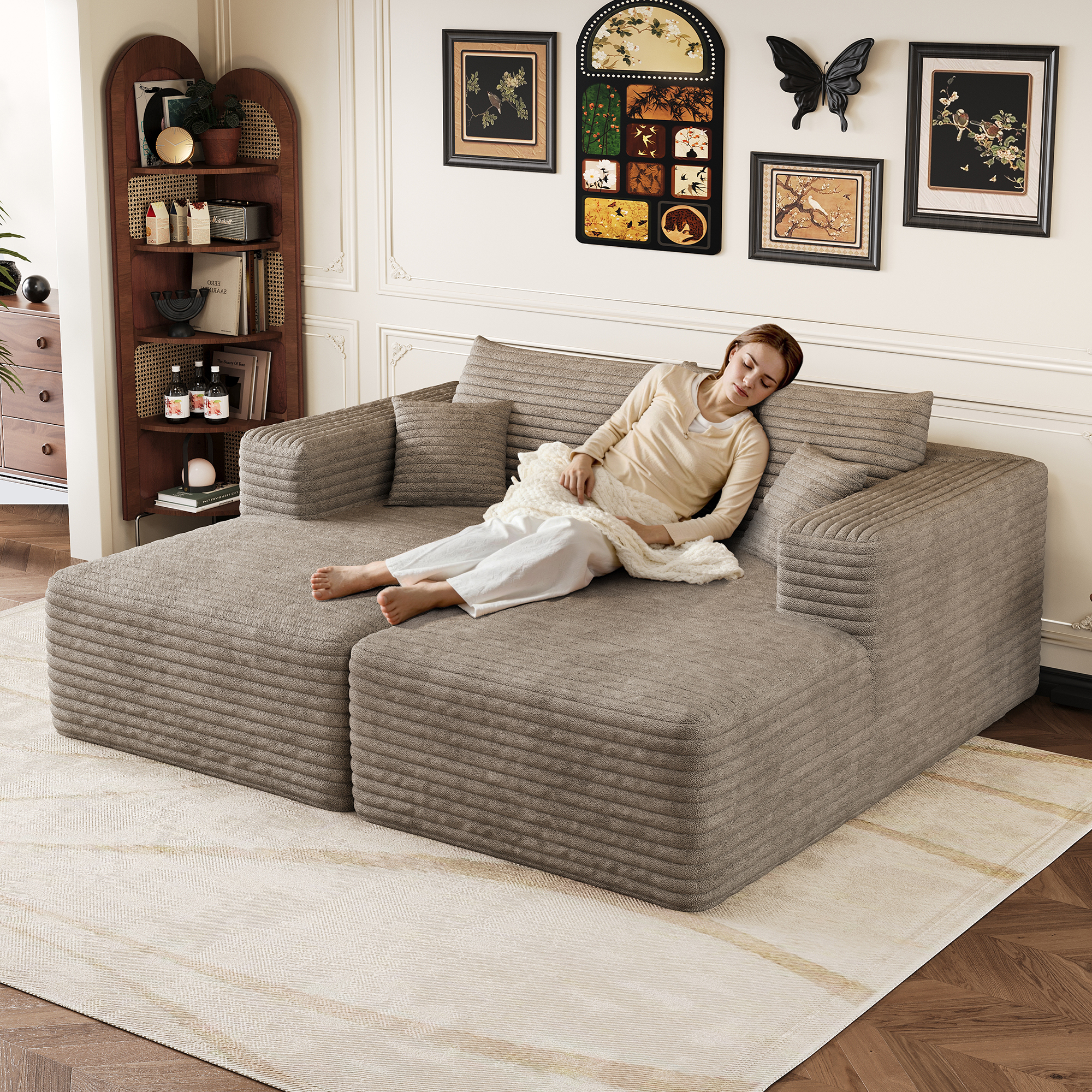 180*151cm,Bequemes Corduroy-Sofa moderne minimalis