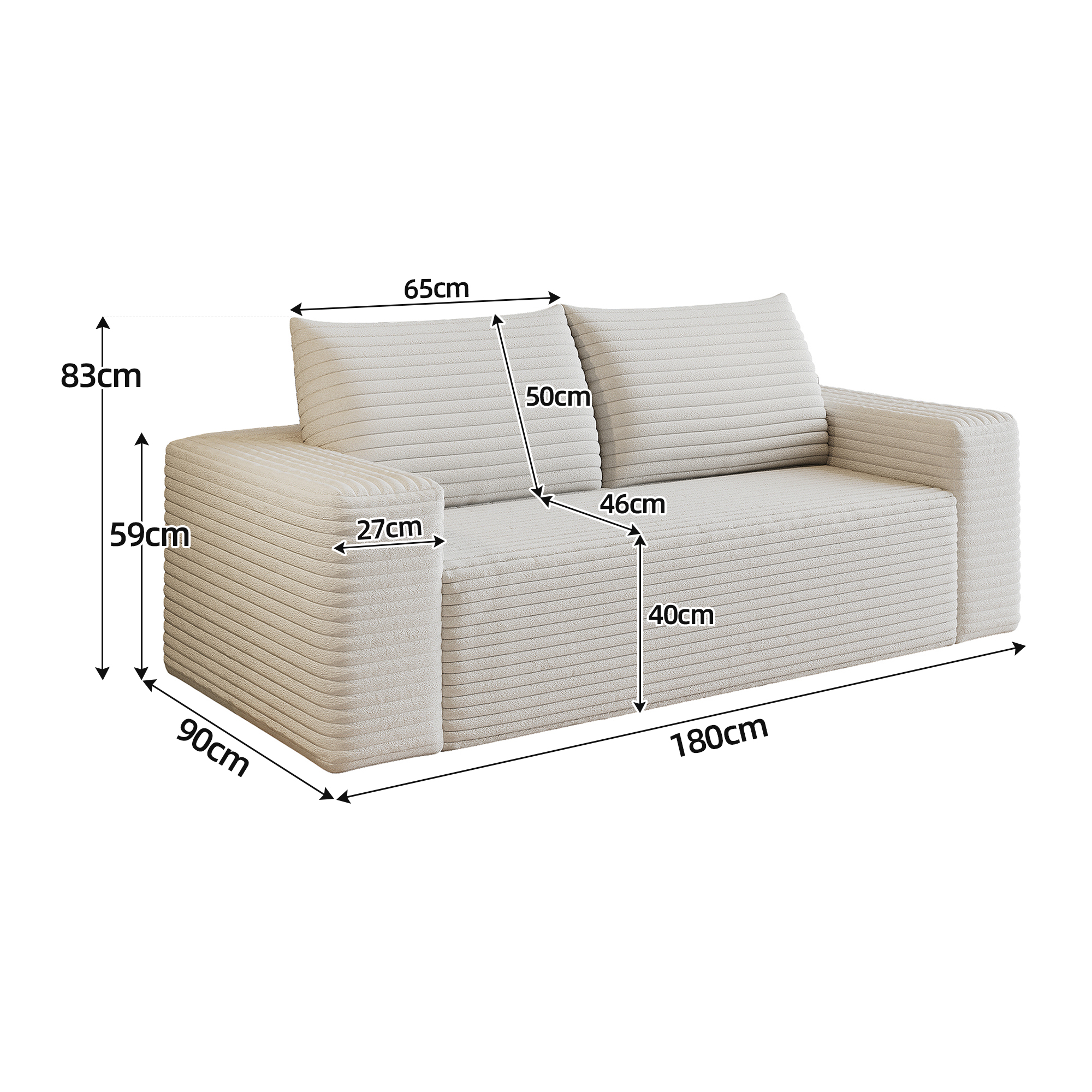 Dimensions du canapé modulable