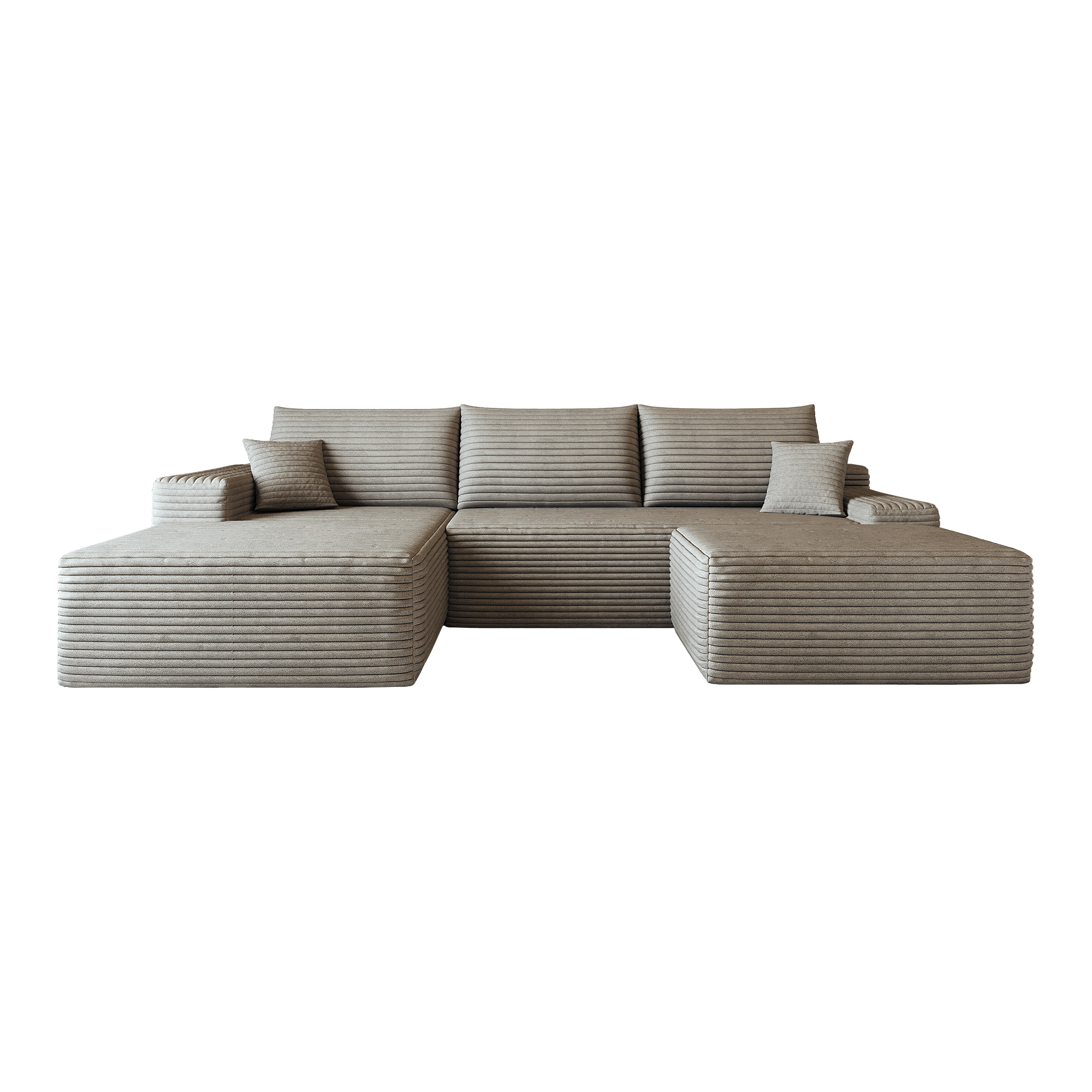 Canapé sans montage en velours côtelé rayé, mousse haute élasticité, prêt en 72h, lignes fluides, pour salon, confort doux, livraison compacte, design élégant, ambiance améliorée, usage quotidien - image 4