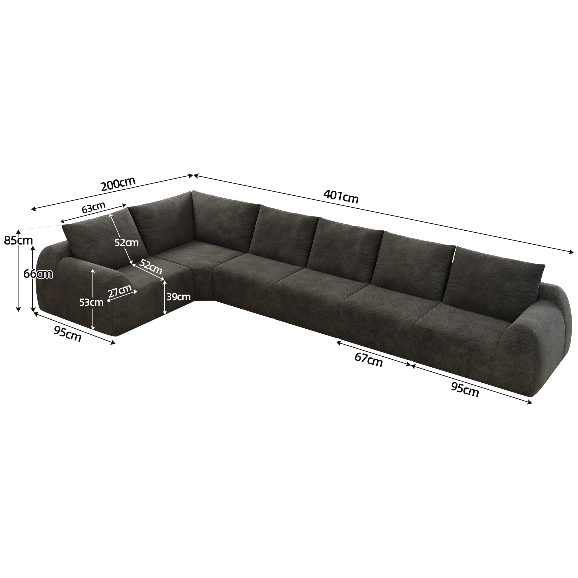 Dimensions du canapé compressé